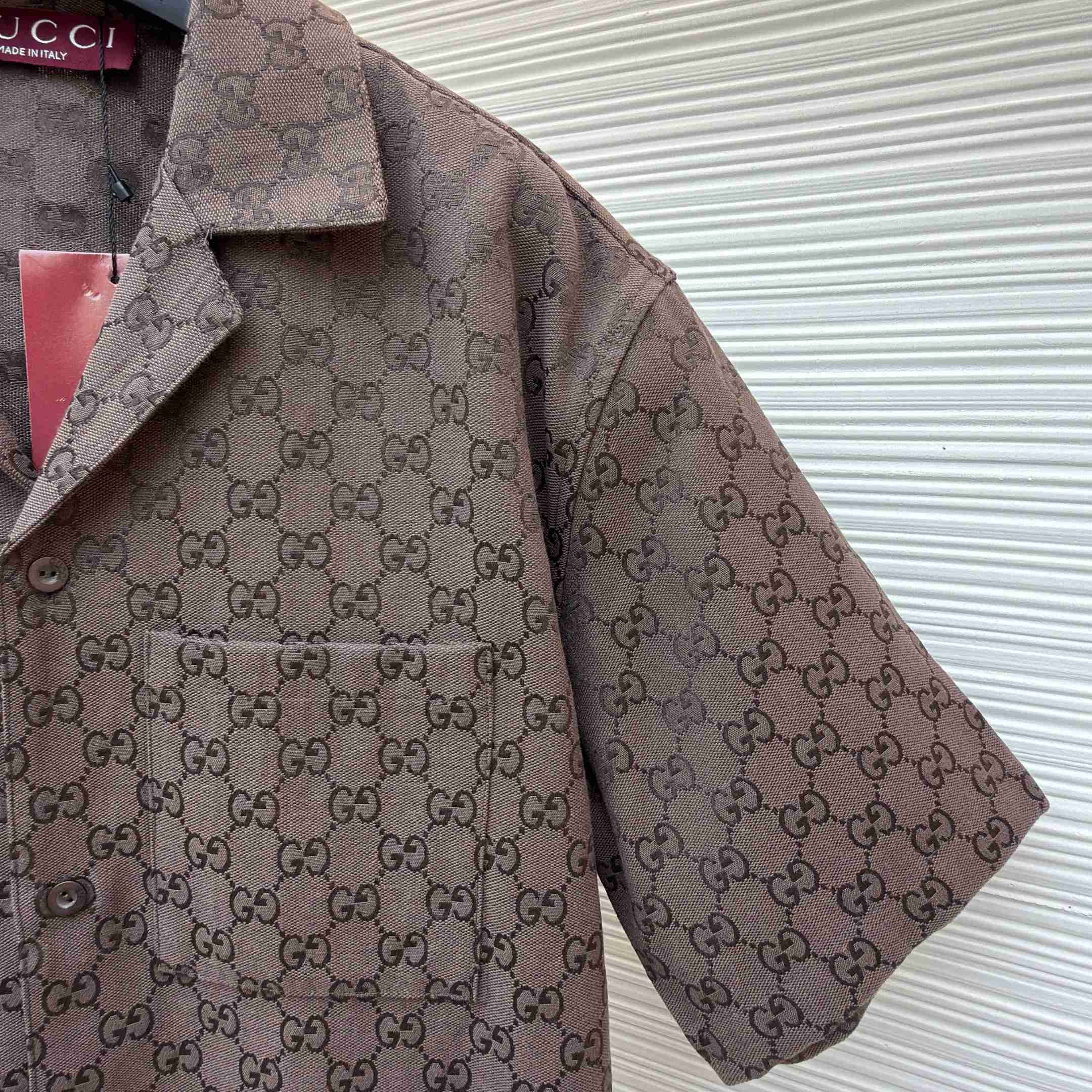 Gucci GG Canvas Linen Blend Bowling Shirt - FashionPlug