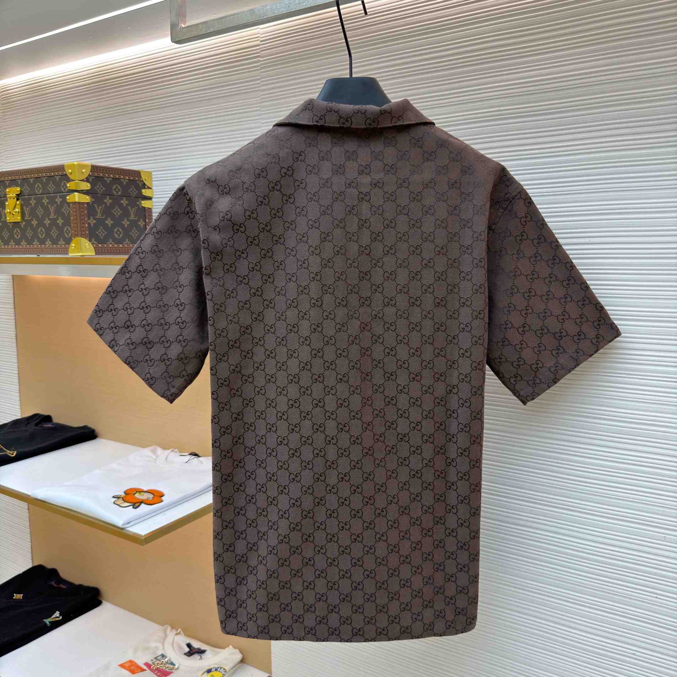 Gucci GG Canvas Linen Blend Bowling Shirt - FashionPlug