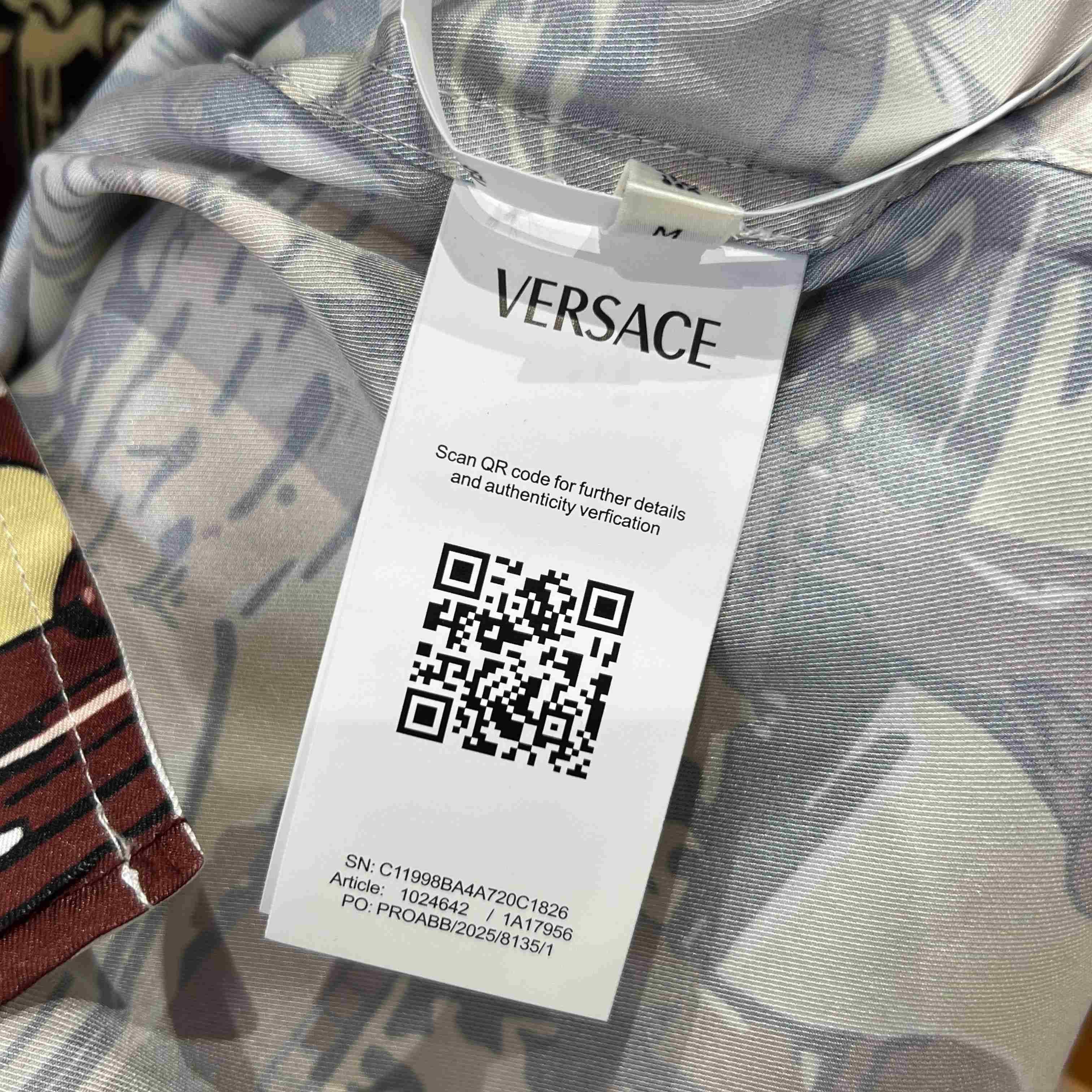 Versace Printed Silk Twill Slim Shirt - FashionPlug