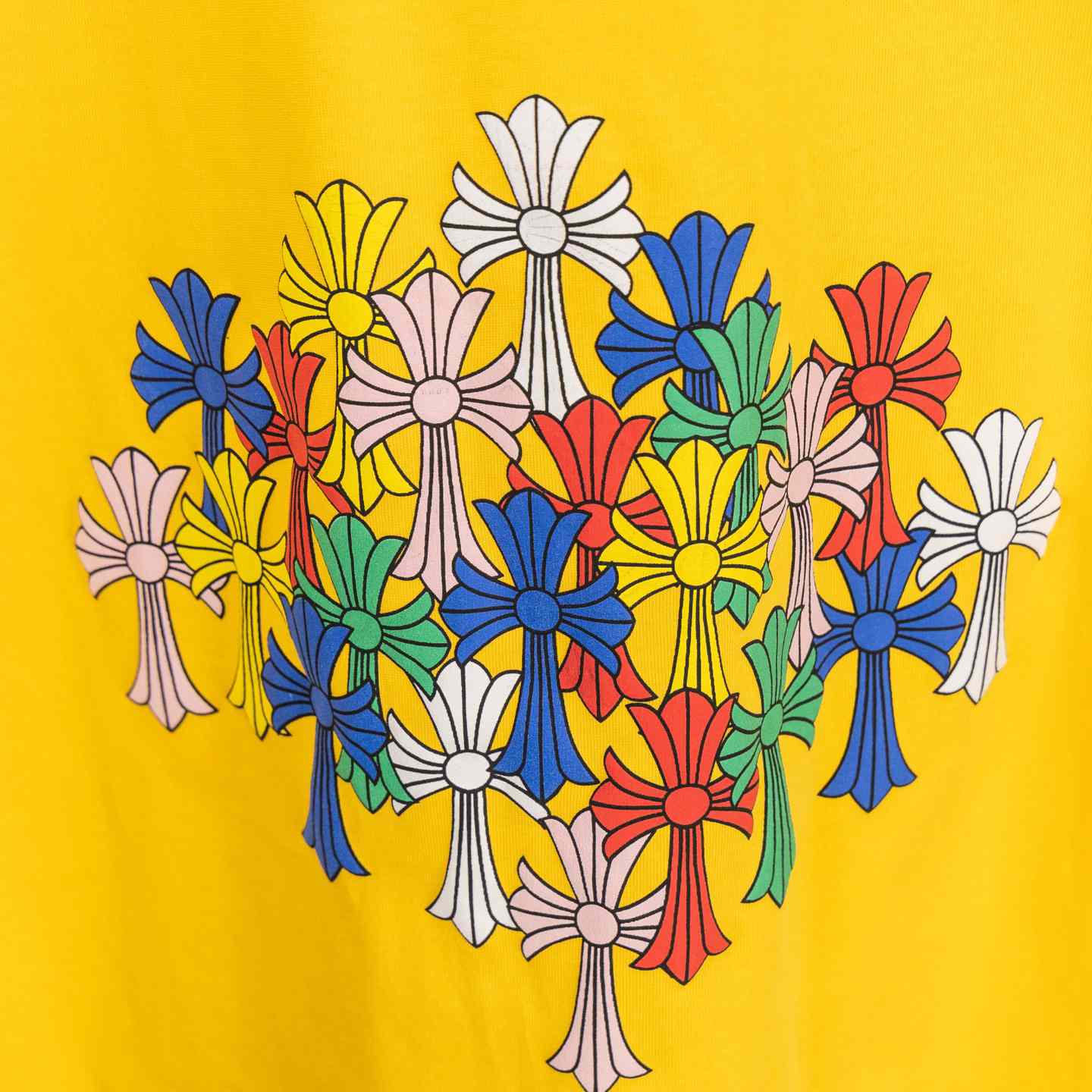 Chrome Hearts Multicolor Cross T-Shirt 'Yellow' - FashionPlug