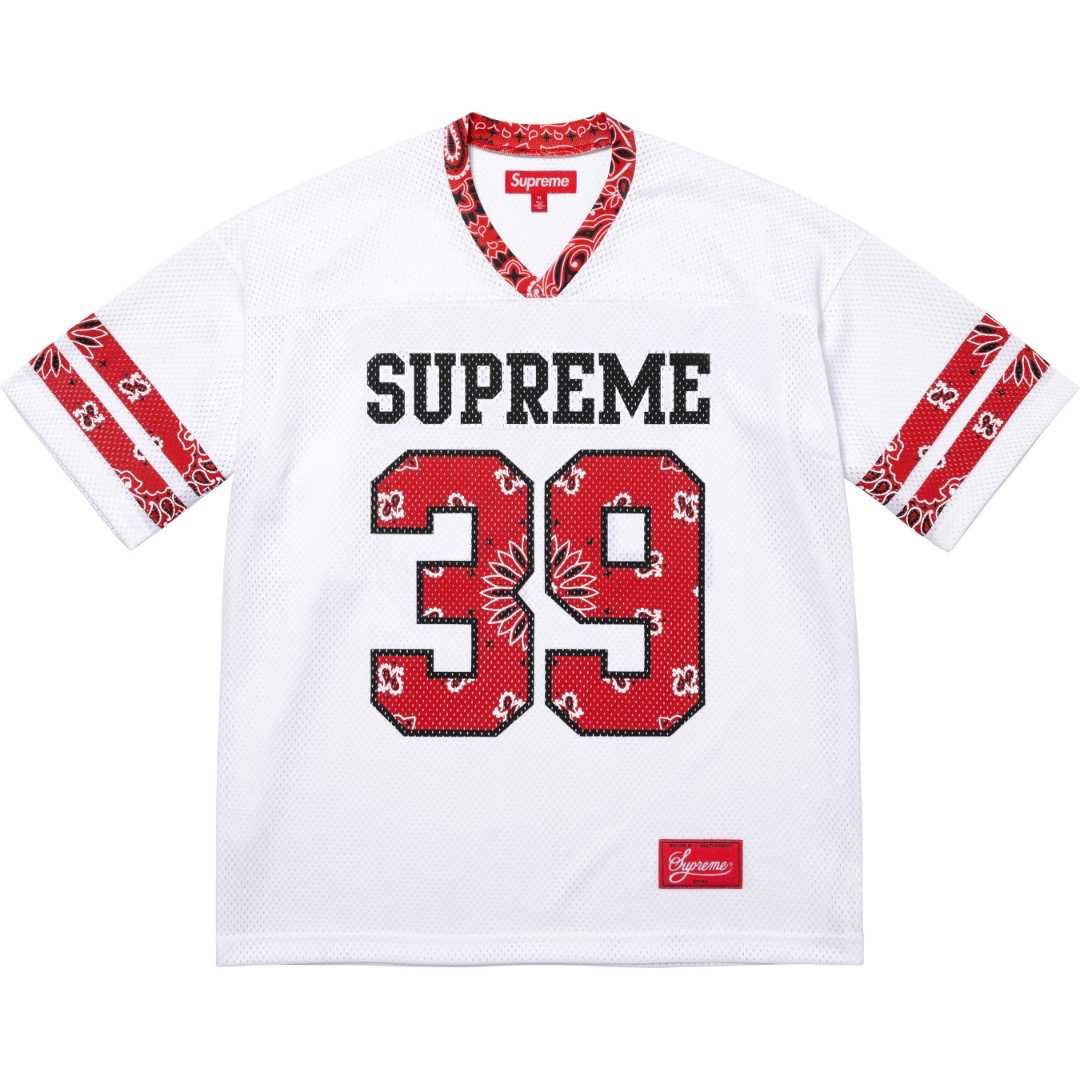 Supreme Bandana Football Jersey 'White' - FashionPlug