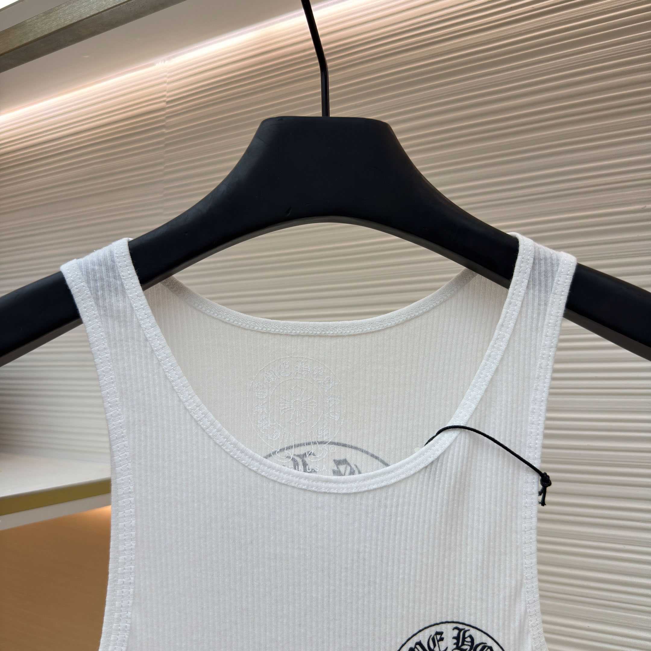 Chrome Hearts Horseshoe Logo White Tank Top - FashionPlug