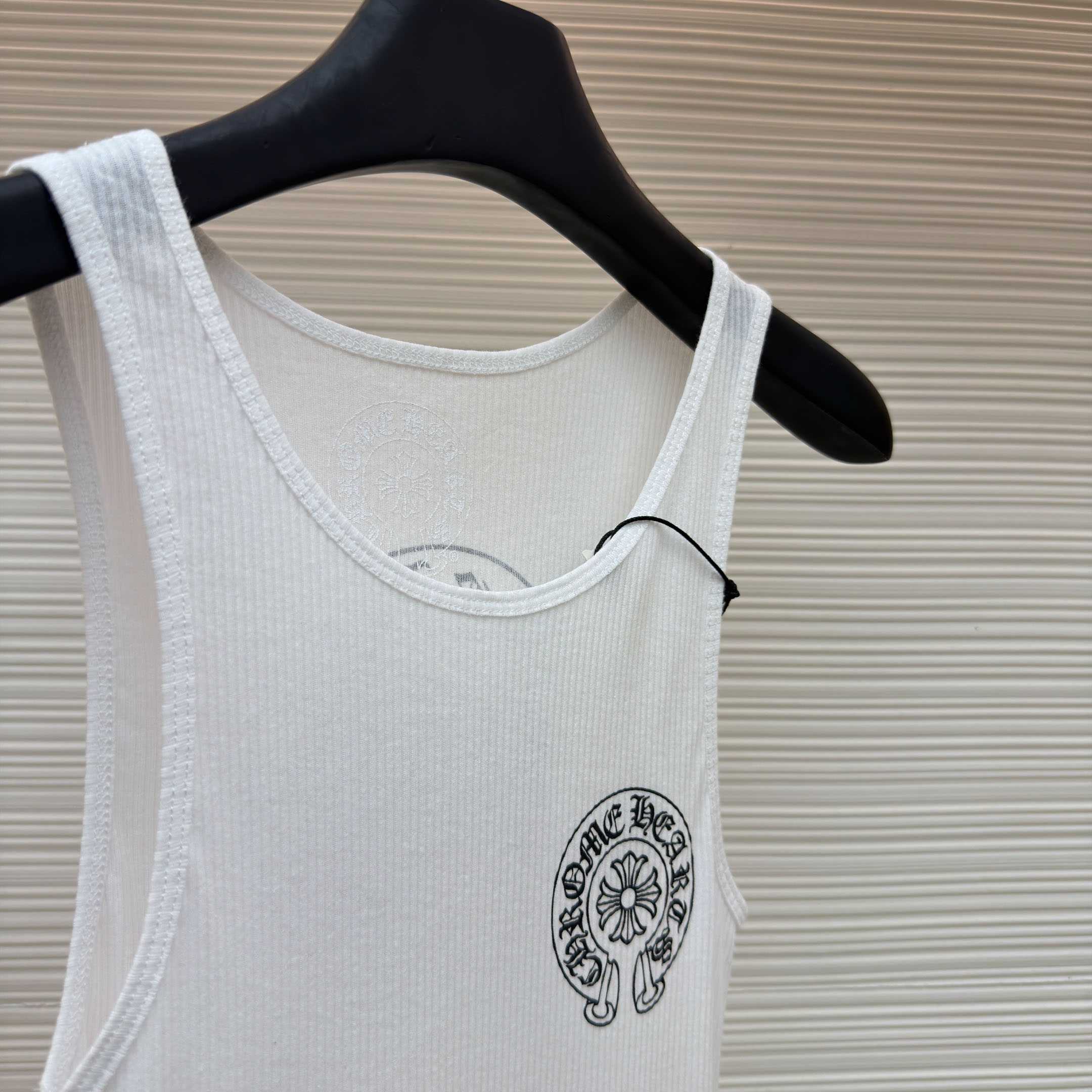 Chrome Hearts Horseshoe Logo White Tank Top - FashionPlug
