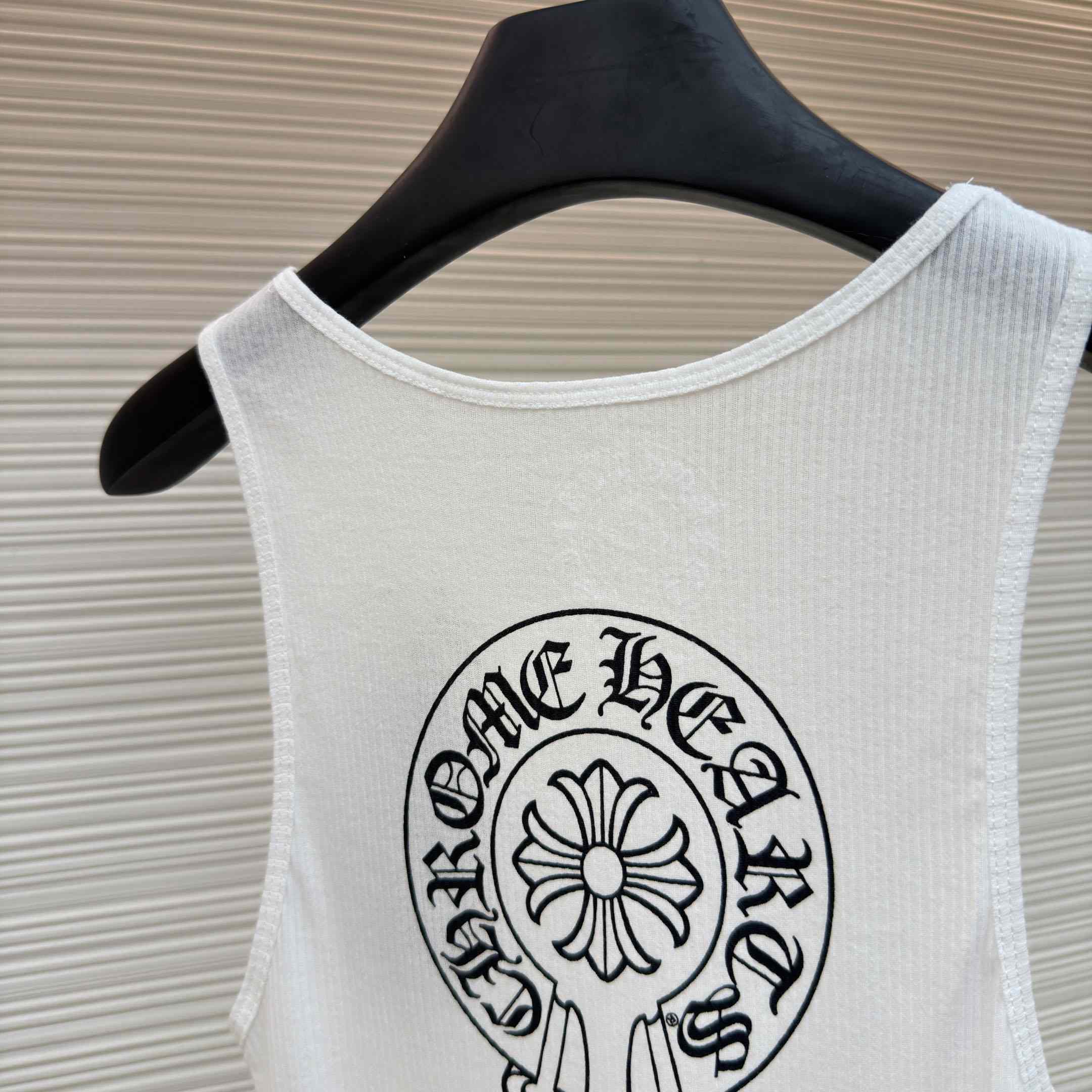 Chrome Hearts Horseshoe Logo White Tank Top - FashionPlug