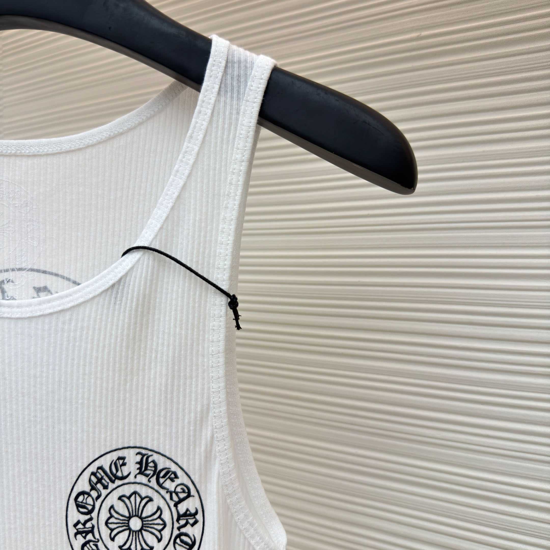 Chrome Hearts Horseshoe Logo White Tank Top - FashionPlug