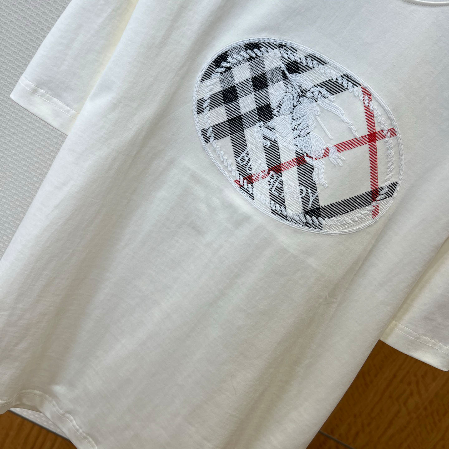 Burberry Check Knight Stamp Cotton T-shirt - FashionPlug