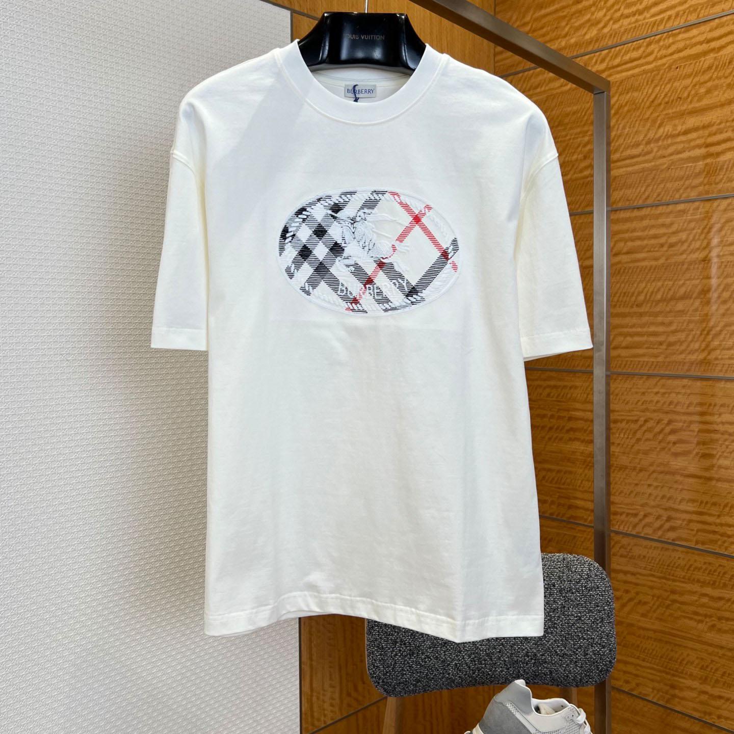 Burberry Check Knight Stamp Cotton T-shirt - FashionPlug