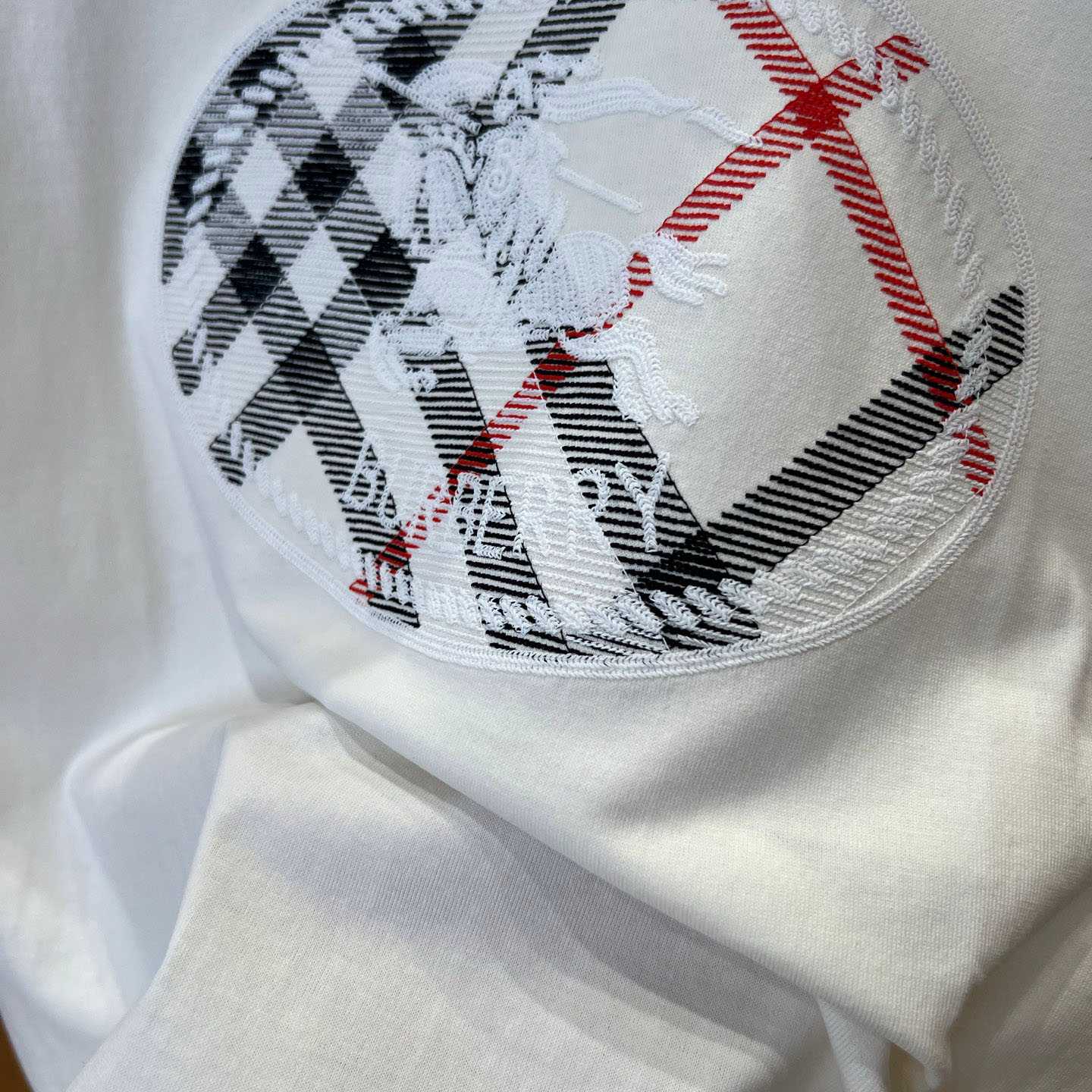 Burberry Check Knight Stamp Cotton T-shirt - FashionPlug