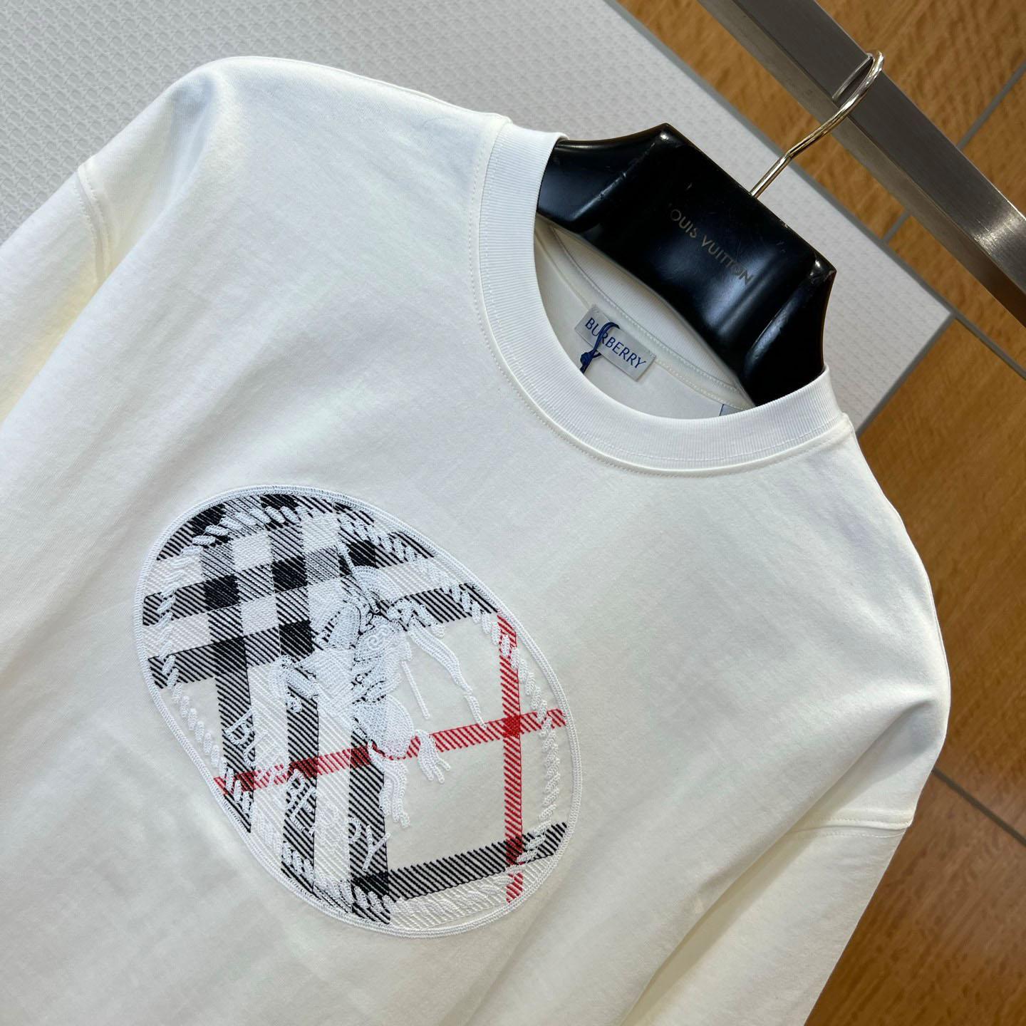 Burberry Check Knight Stamp Cotton T-shirt - FashionPlug