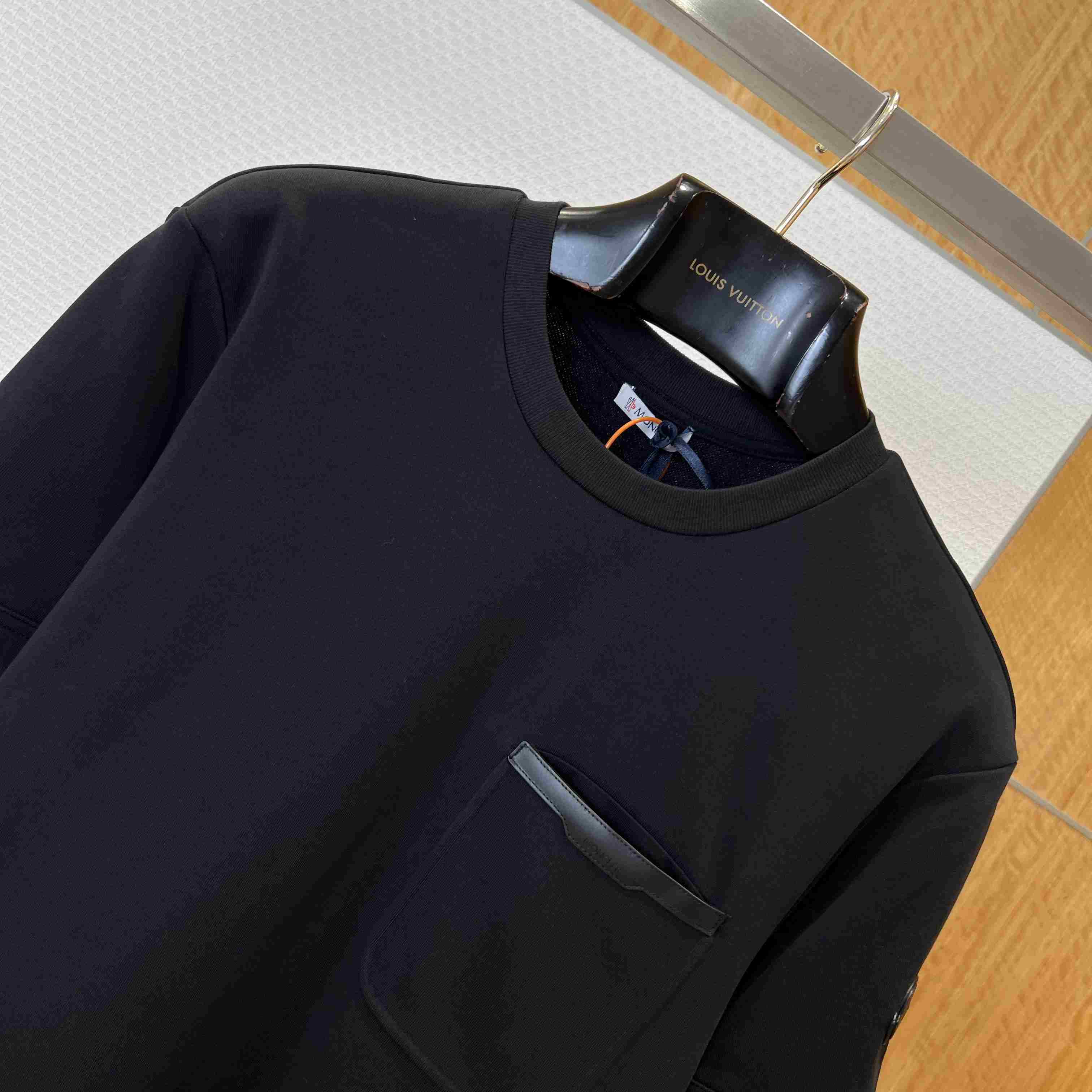 Moncler Leather-Trimmed Cotton T-Shirt - FashionPlug
