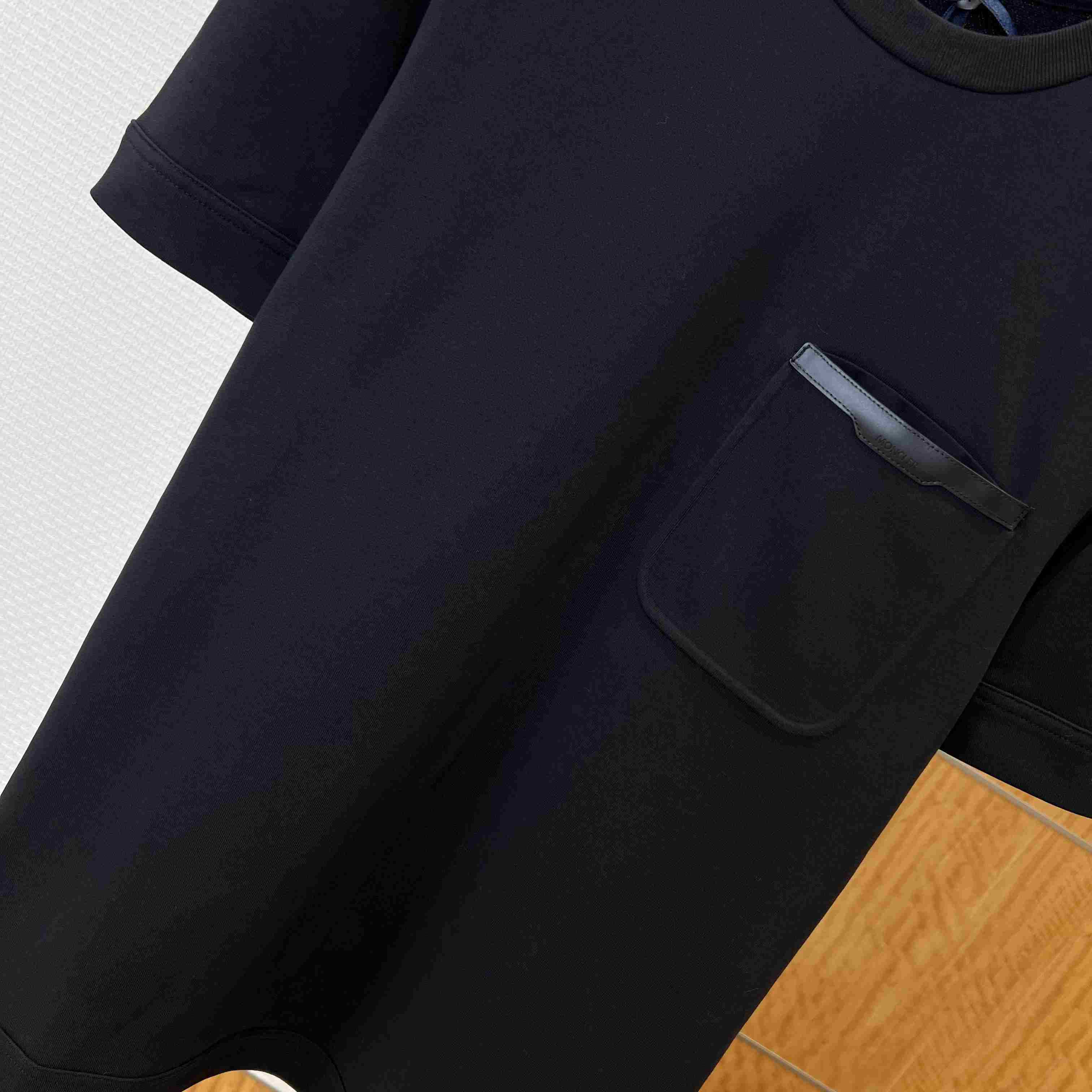 Moncler Leather-Trimmed Cotton T-Shirt - FashionPlug