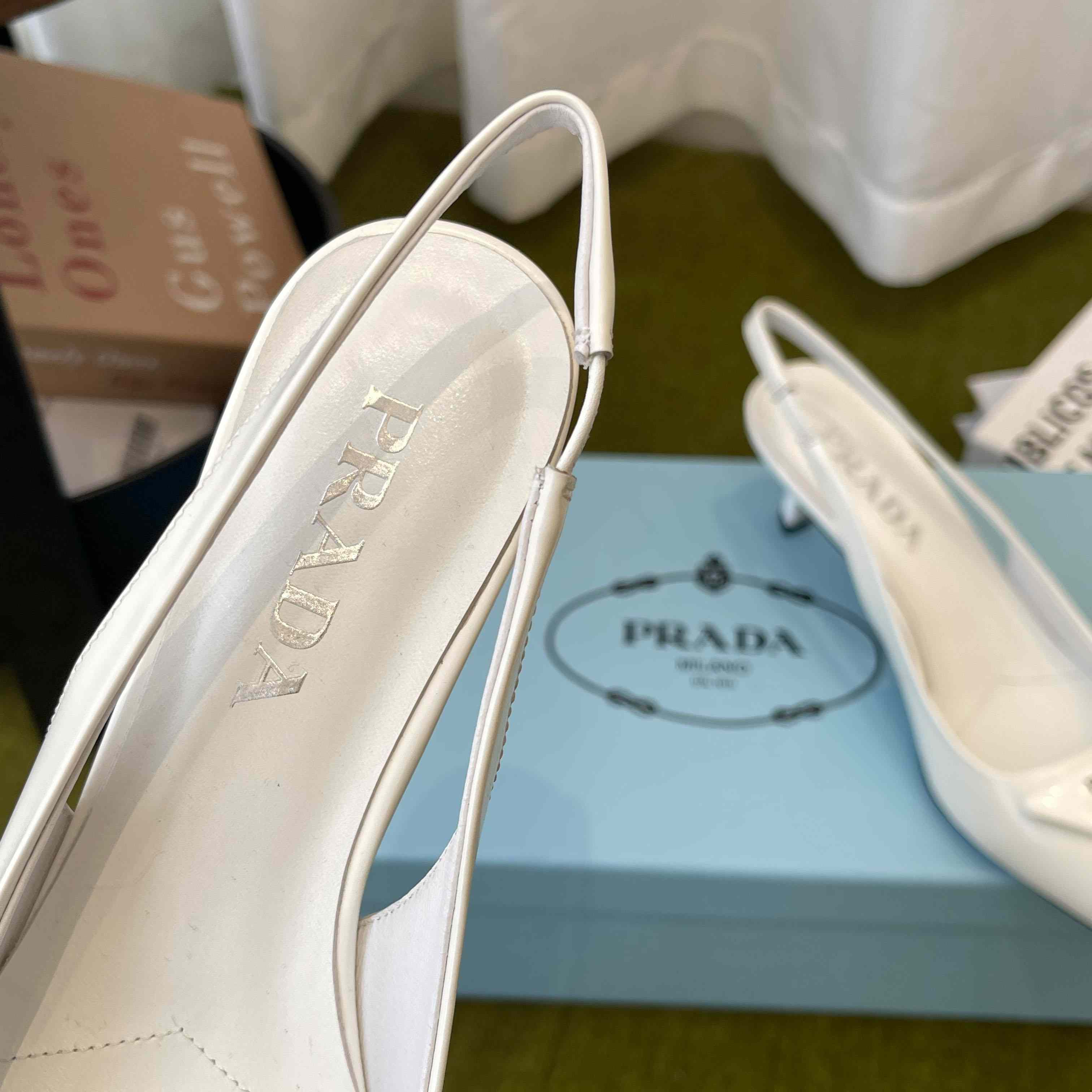 Prada Patent Leather Slingback Pumps - FashionPlug