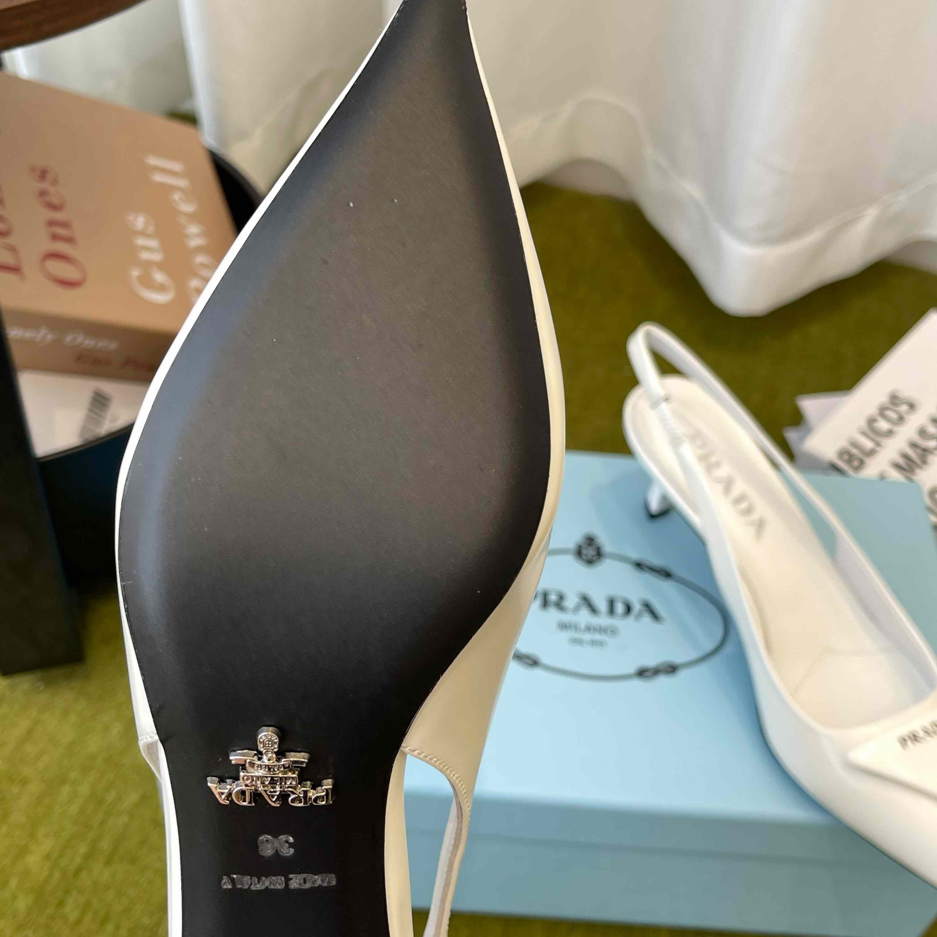 Prada Patent Leather Slingback Pumps - FashionPlug