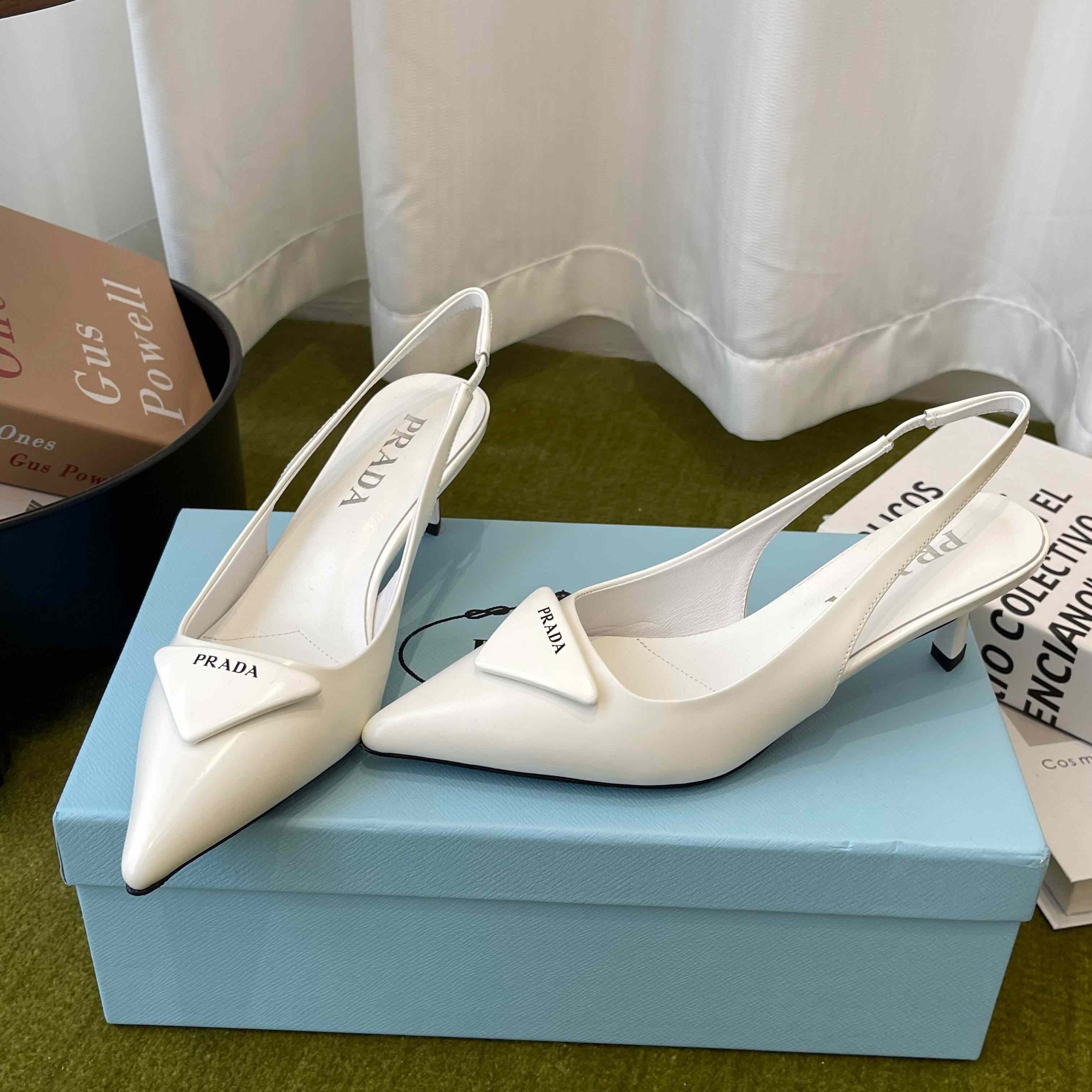 Prada Patent Leather Slingback Pumps - FashionPlug