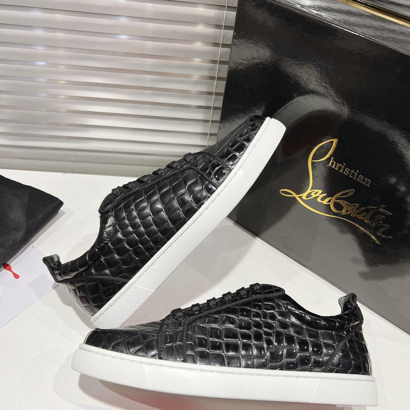 Christian Louboutin Rantulow Orlato Croc-Effect Low-Top Sneakers - FashionPlug