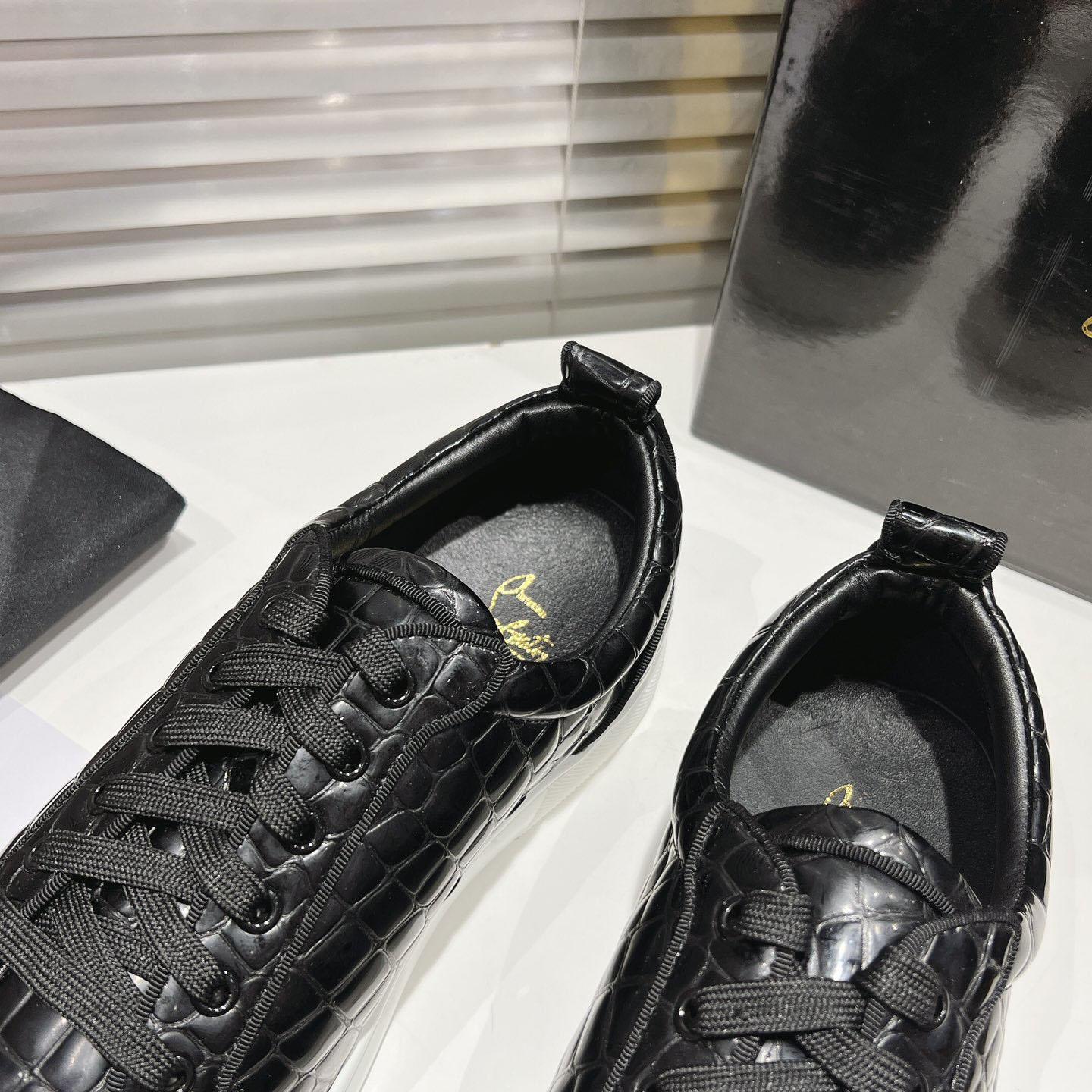 Christian Louboutin Rantulow Orlato Croc-Effect Low-Top Sneakers - FashionPlug
