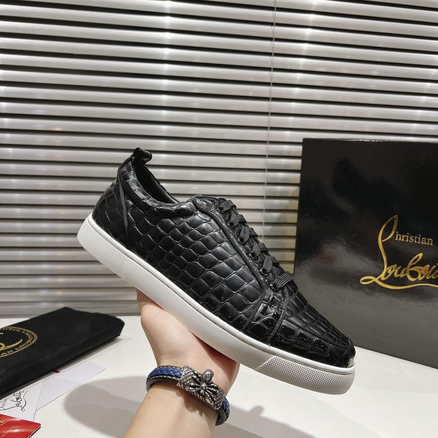 Christian Louboutin Rantulow Orlato Croc-Effect Low-Top Sneakers - FashionPlug
