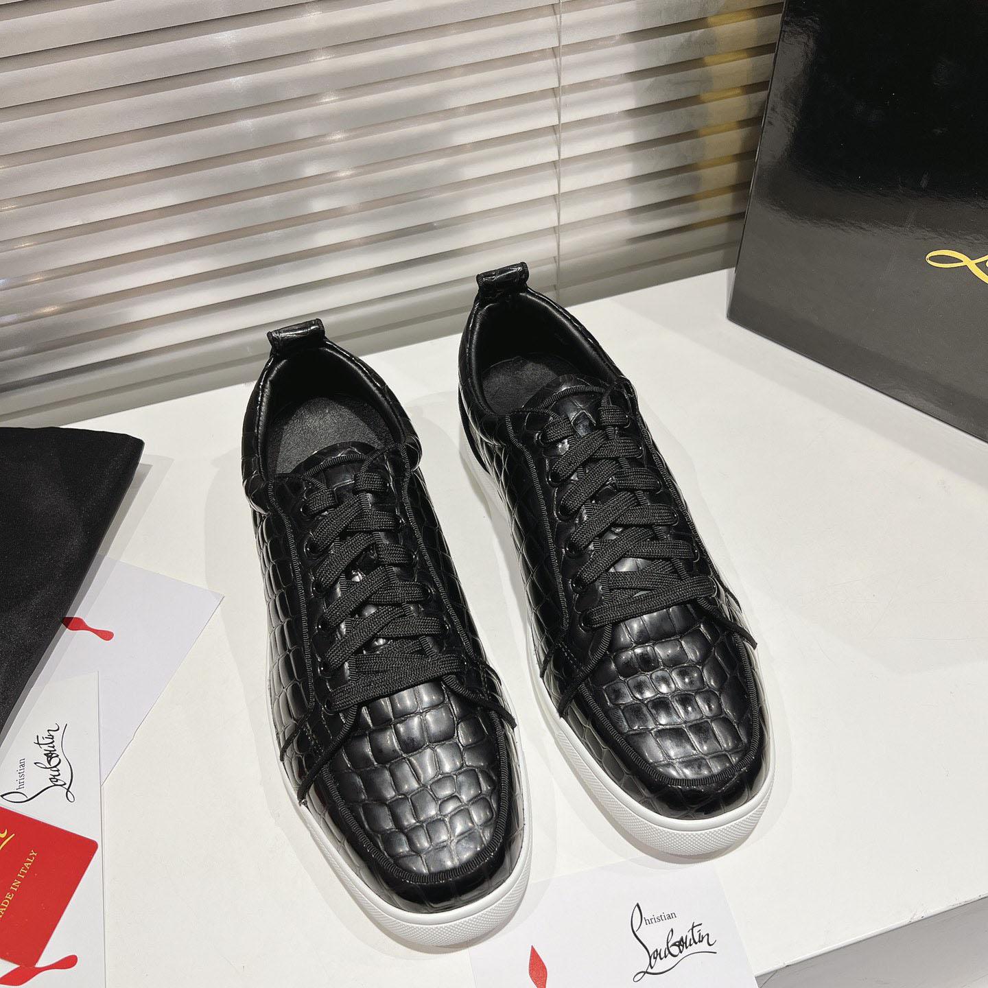 Christian Louboutin Rantulow Orlato Croc-Effect Low-Top Sneakers - FashionPlug