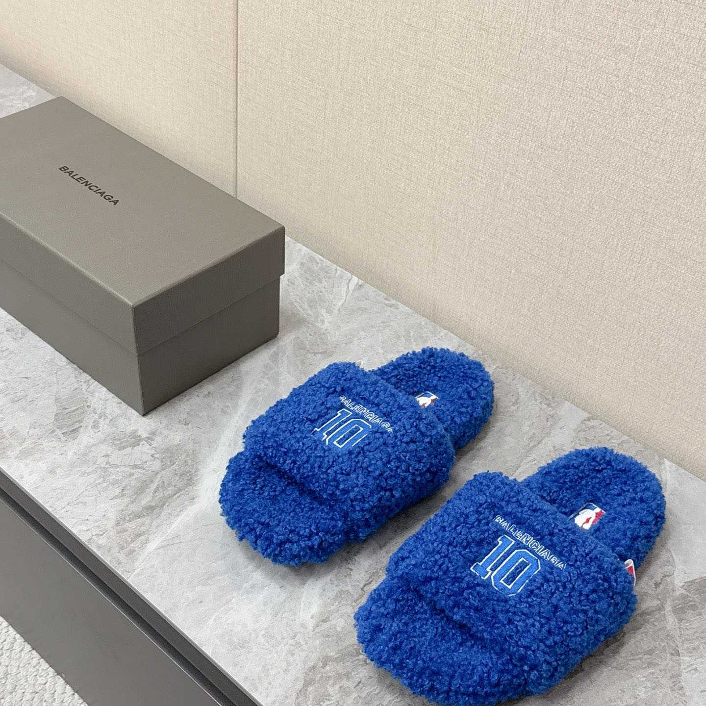 Balenciaga | Nba Collaboration Furry Open Mule - FashionPlug