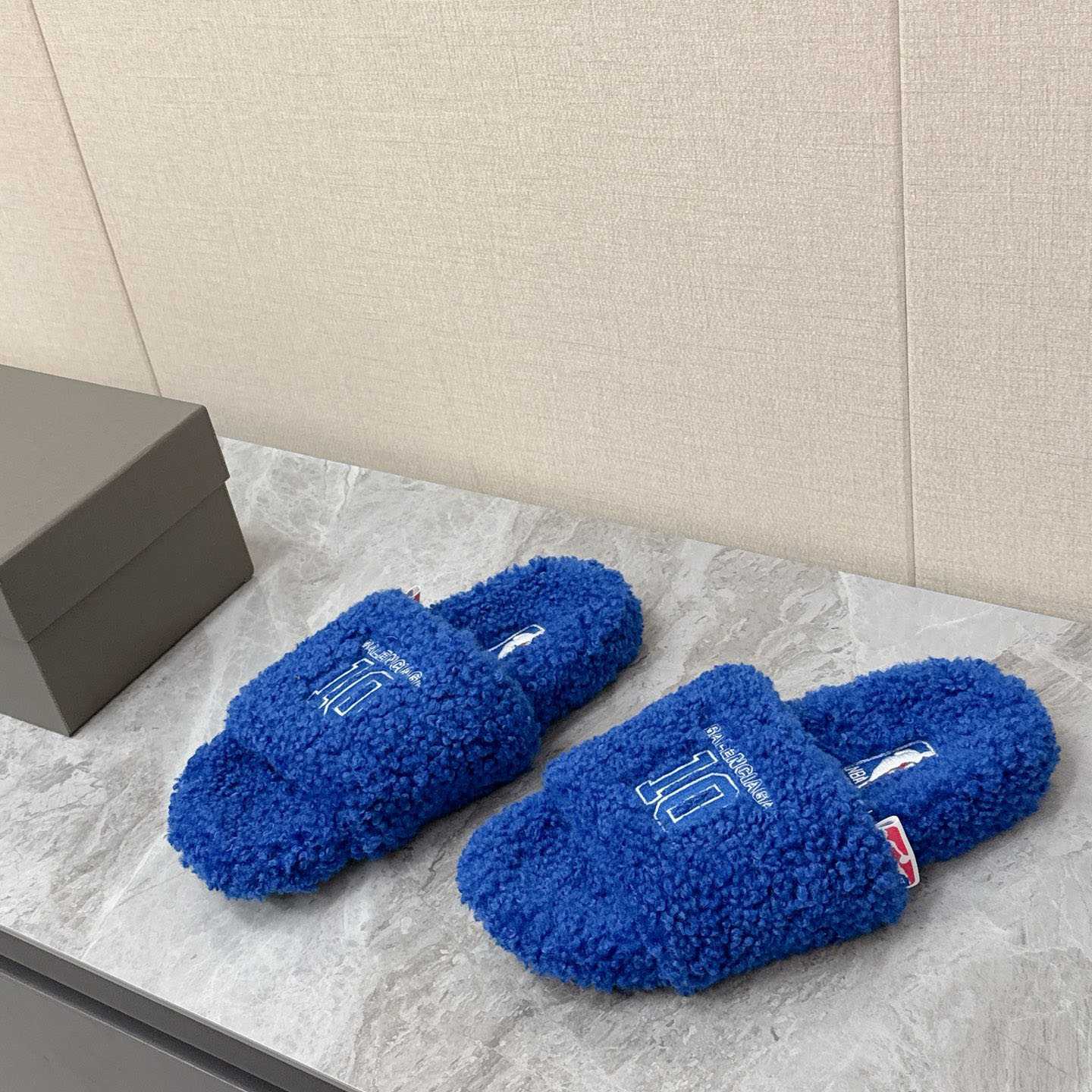 Balenciaga | Nba Collaboration Furry Open Mule - FashionPlug