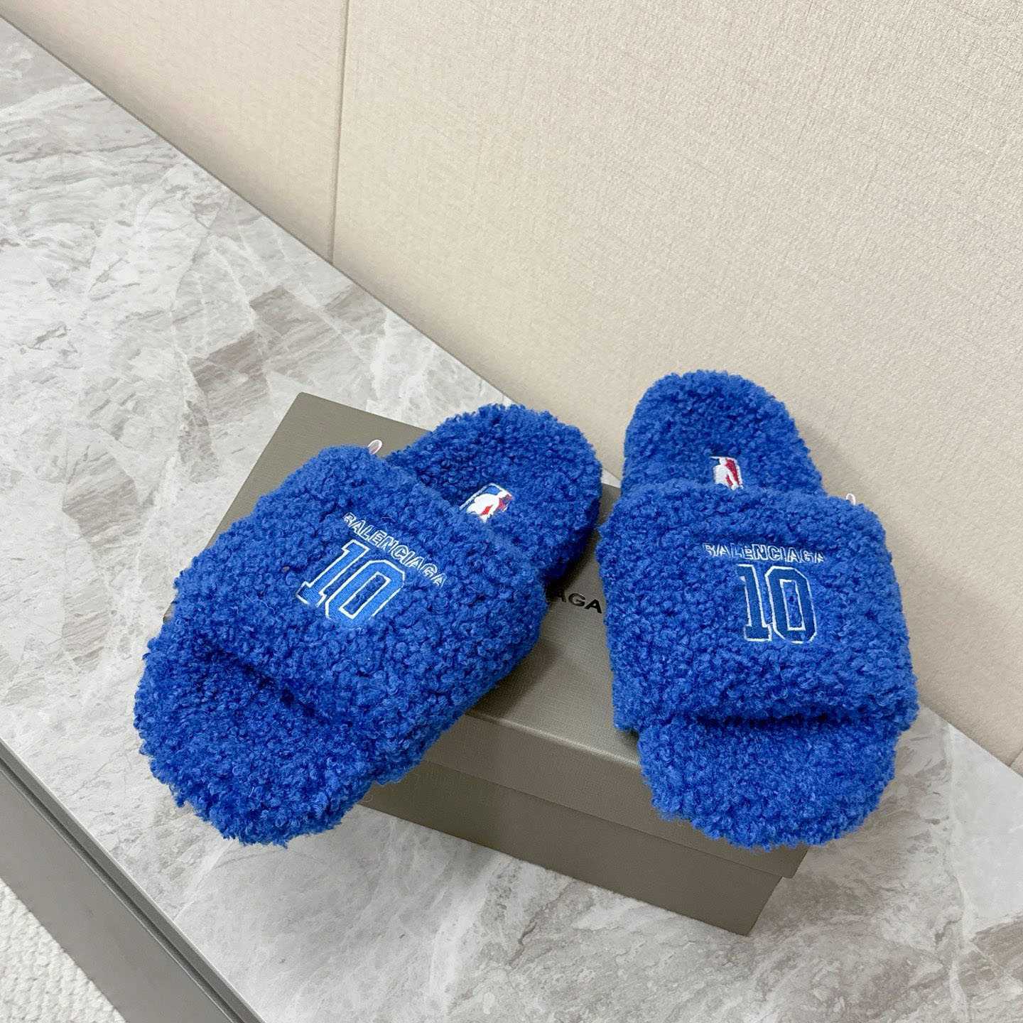 Balenciaga | Nba Collaboration Furry Open Mule - FashionPlug