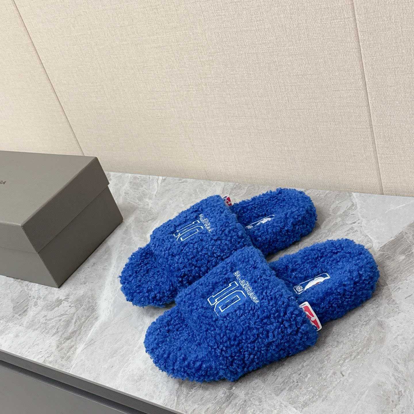 Balenciaga | Nba Collaboration Furry Open Mule - FashionPlug