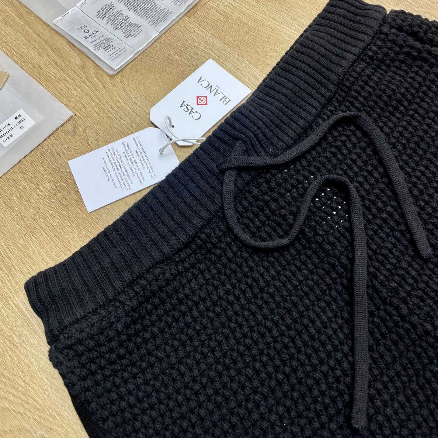 Casablanca Black & Green Striped Crochet Shorts  Z6046 - FashionPlug