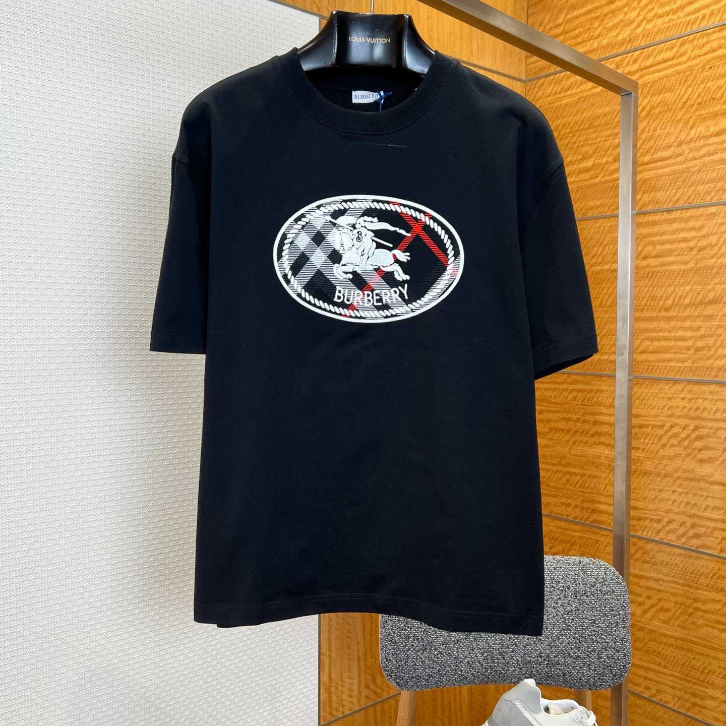 Burberry Check Knight Stamp Cotton T-shirt - FashionPlug