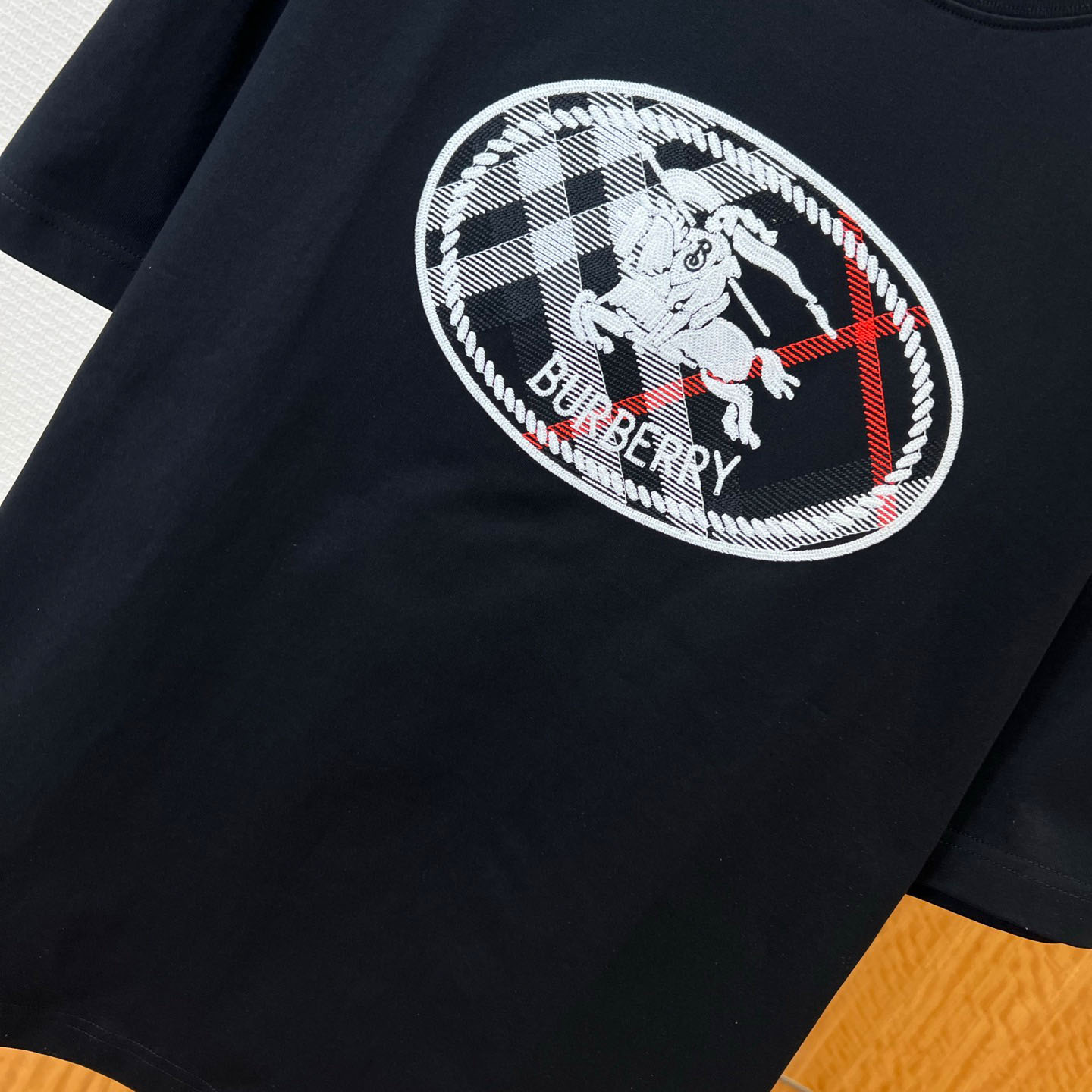 Burberry Check Knight Stamp Cotton T-shirt - FashionPlug