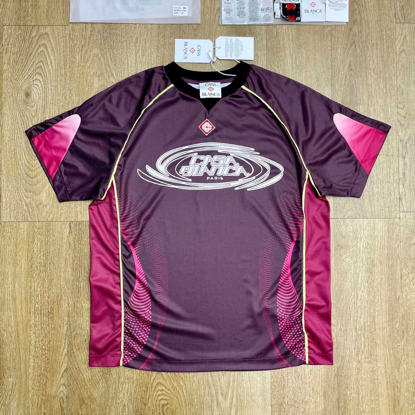 Casablanca Aubergine Gradient Short Sleeve Football Jersey   C1141 - FashionPlug