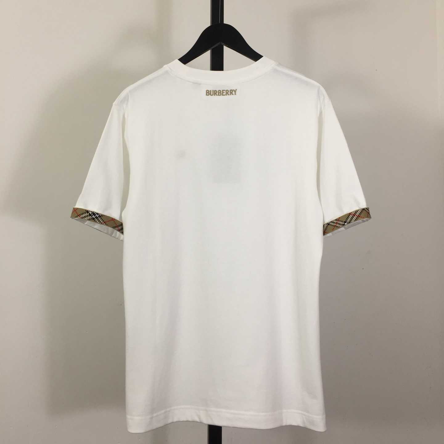 Burberry Check Trim Cotton T-shirt - FashionPlug