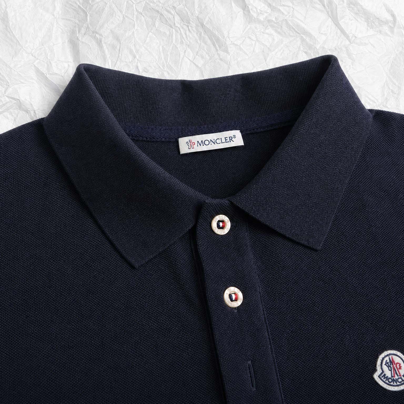 Moncler Logo Patch Cotton Polo Shirt - FashionPlug