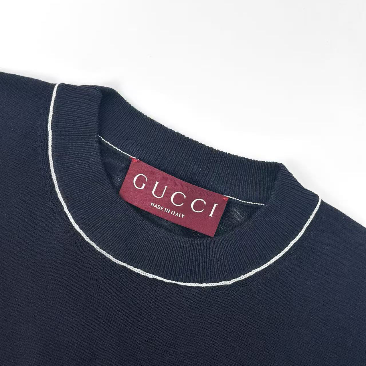 Gucci Knit Silk Linen T-shirt With Intarsia - FashionPlug