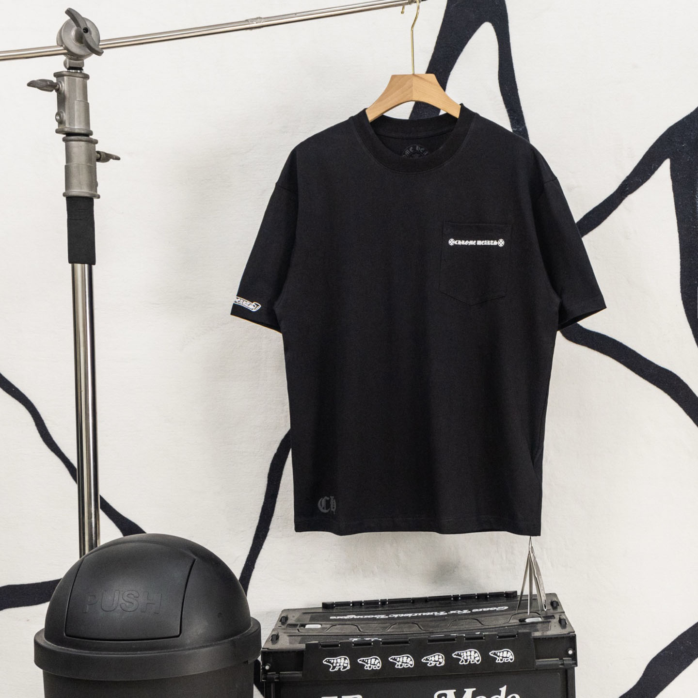 Chrome Hearts Cross Tire Tracks Pocket T-Shirt 'Black' - FashionPlug