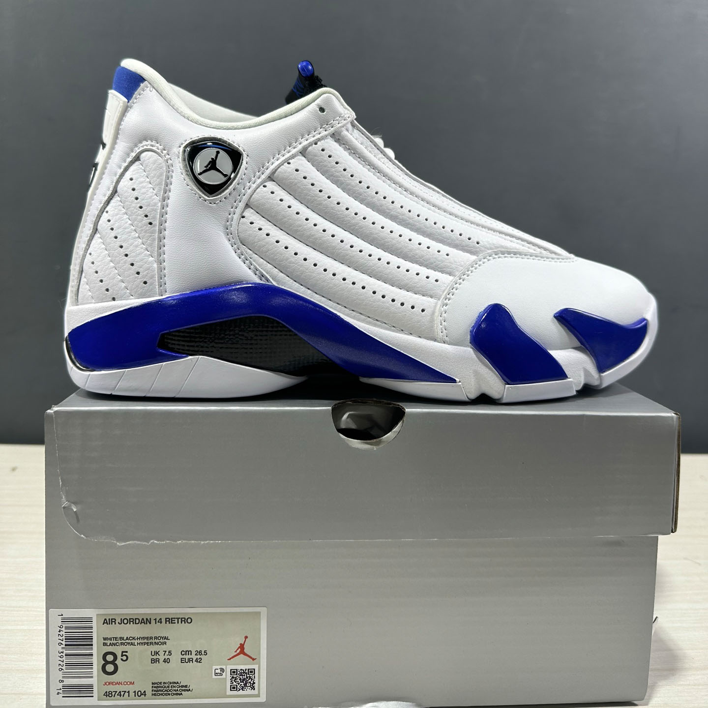  Jordan Air Jordan 14 retro hyper royal Sneakers       487471-104  - FashionPlug