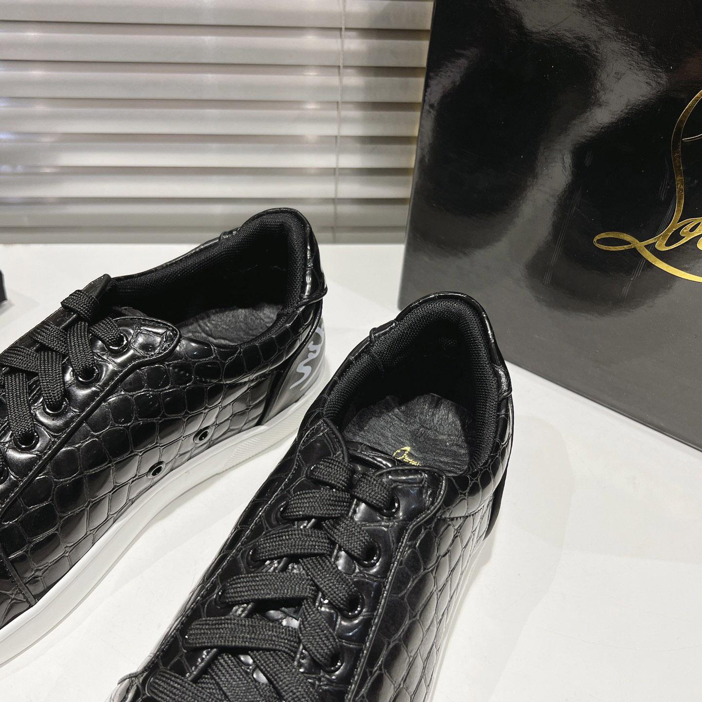 Christian Louboutin Fun Vieira Croc-Effect Leather Sneakers - FashionPlug