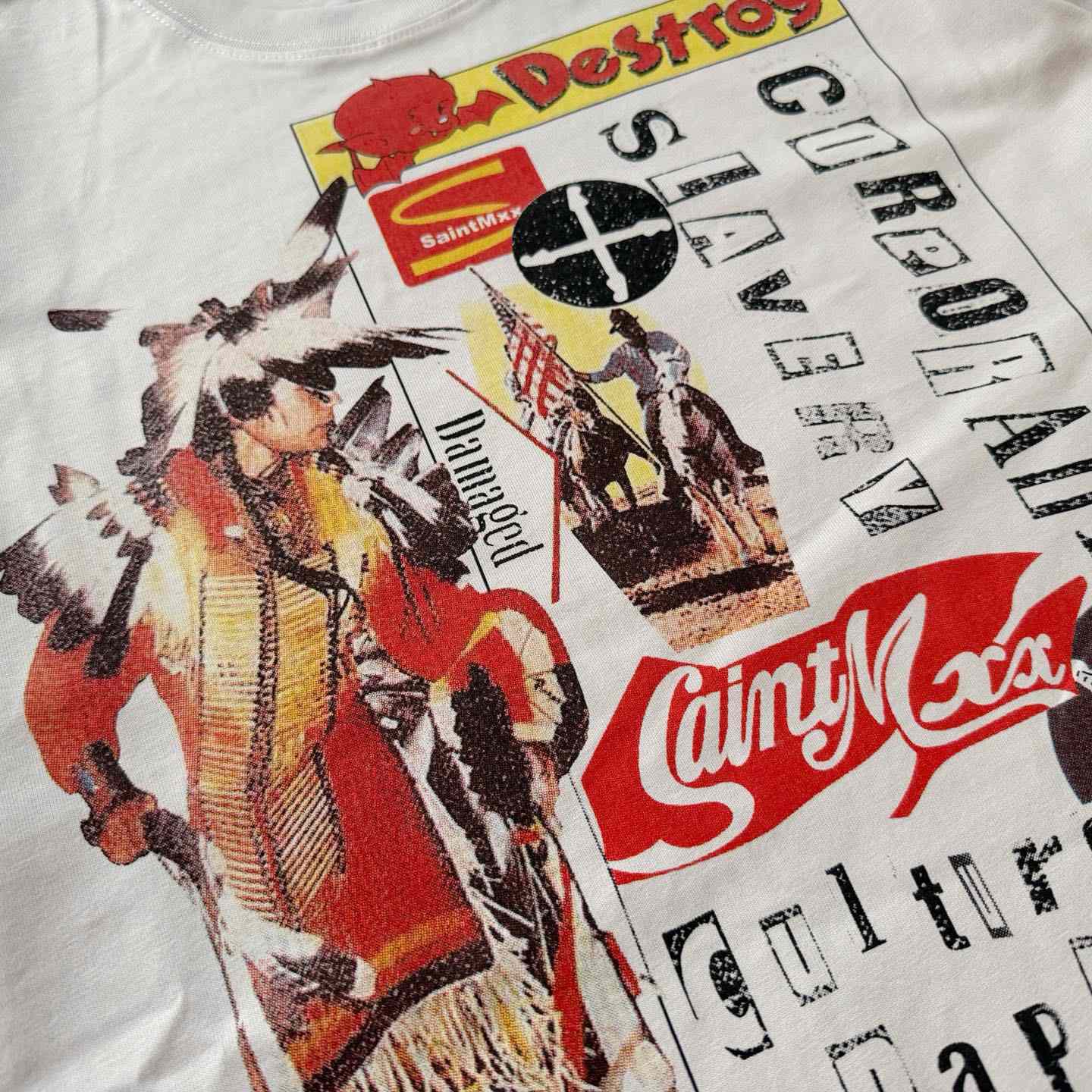 Saint Michael   'Destroy' SS T-Shirt In White - FashionPlug