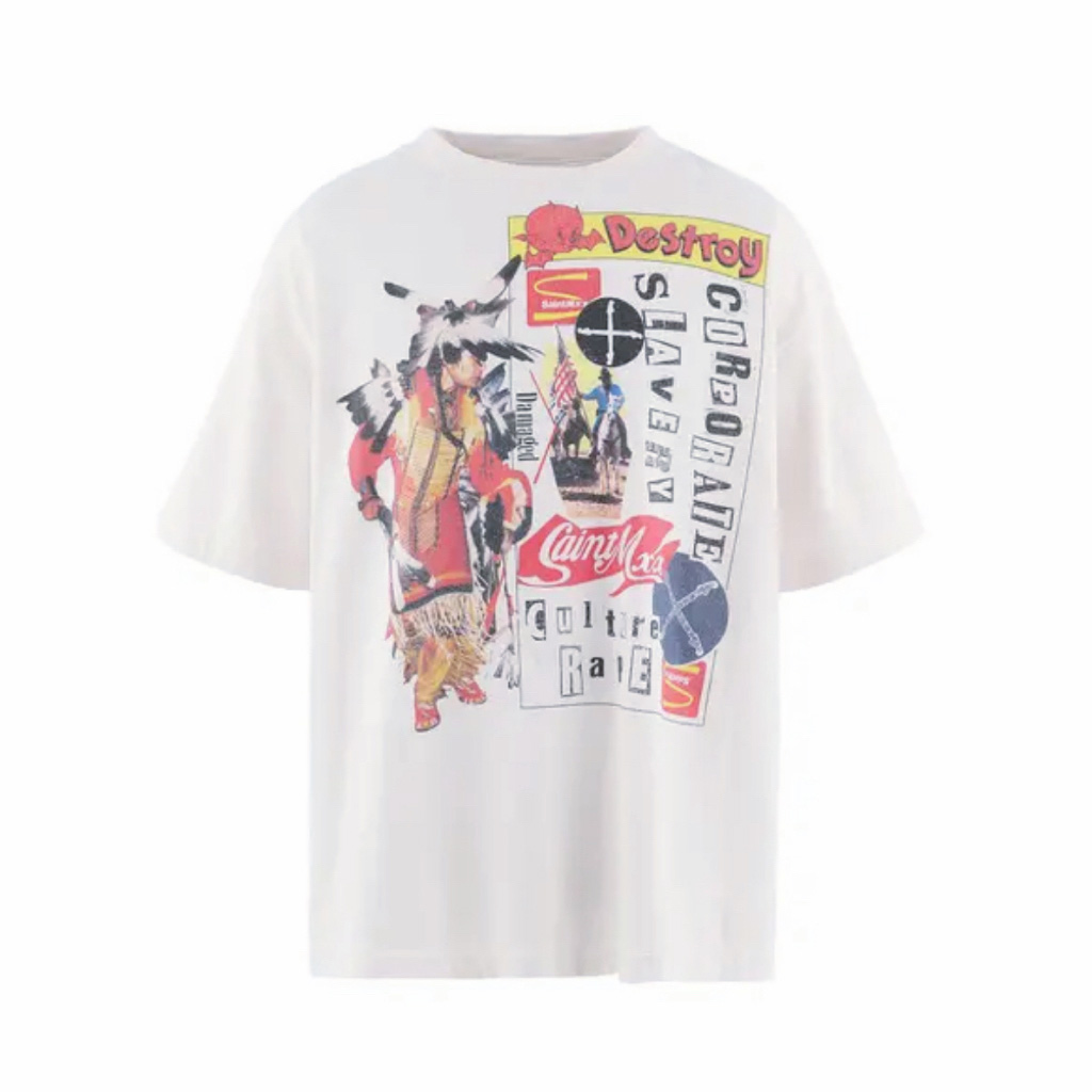 Saint Michael   'Destroy' SS T-Shirt In White - FashionPlug