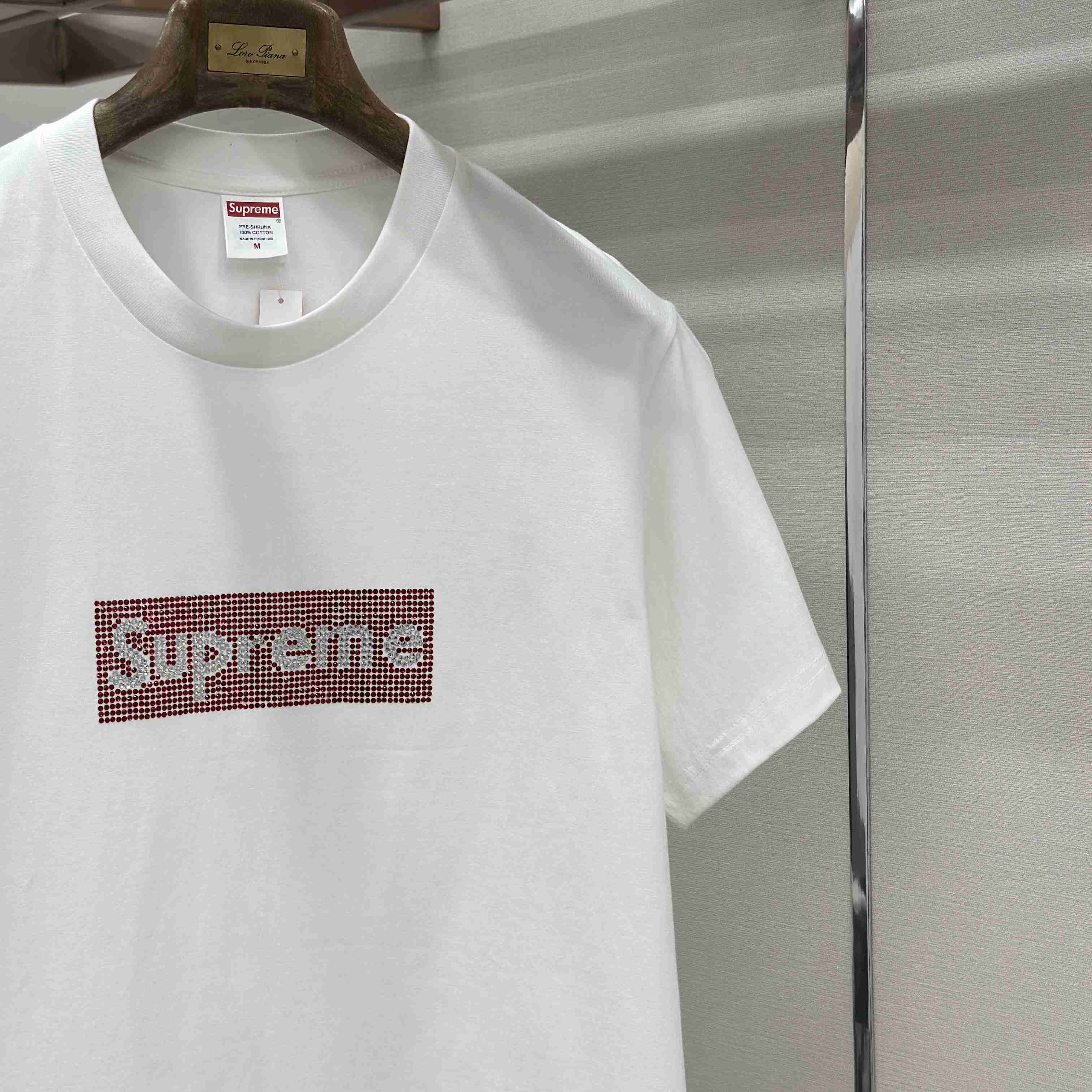 Supreme x Swarovski Box Logo T-Shirt - FashionPlug