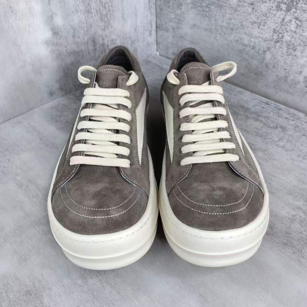 Rick Owens EDFU Suede Leather Vintage Low 'Dust Milk' - FashionPlug