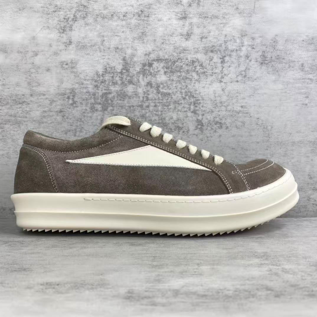 Rick Owens EDFU Suede Leather Vintage Low 'Dust Milk' - FashionPlug