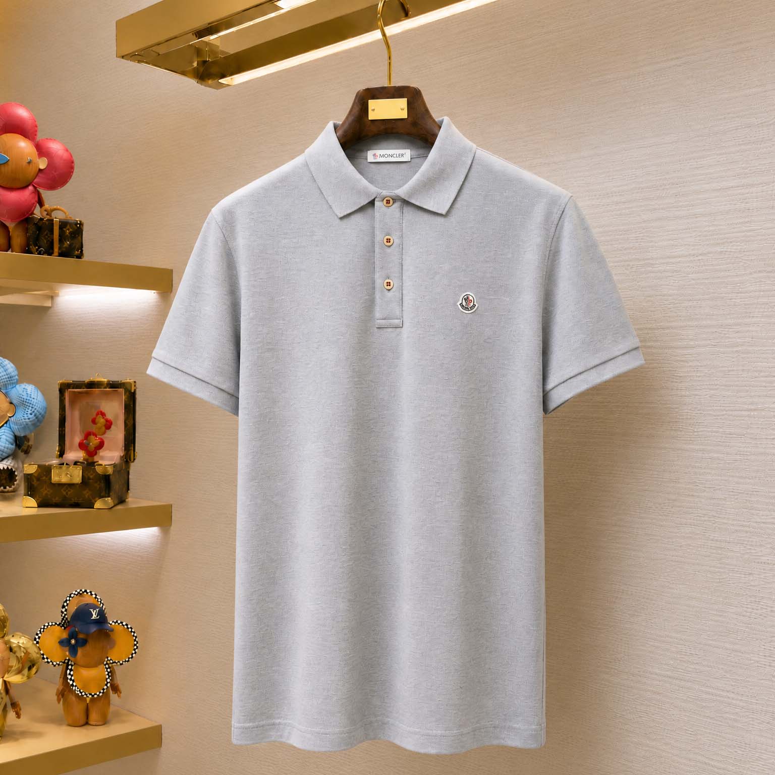 Moncler Logo Patch Cotton Polo Shirt - FashionPlug