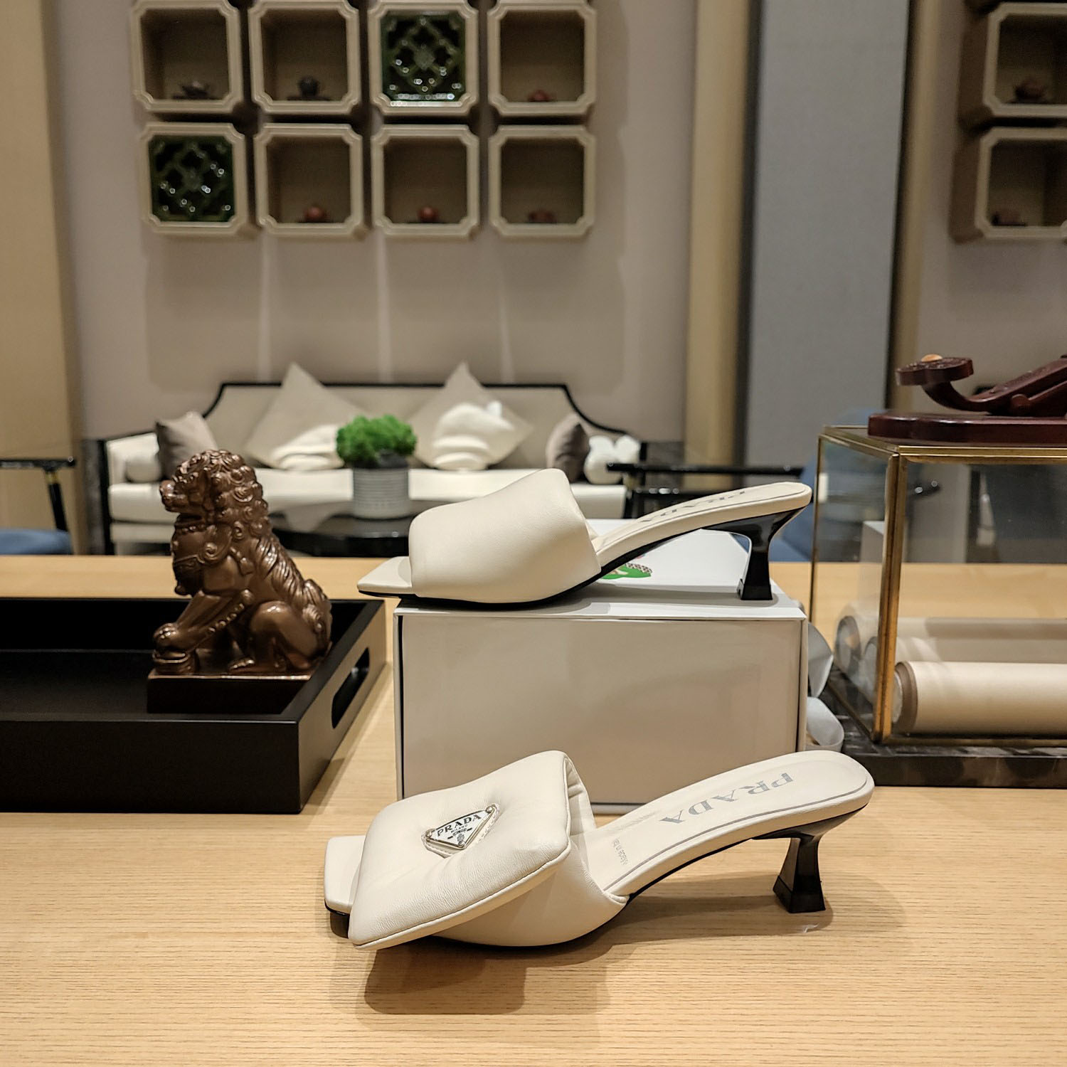 Prada Soft Padded Nappa Sandals - FashionPlug