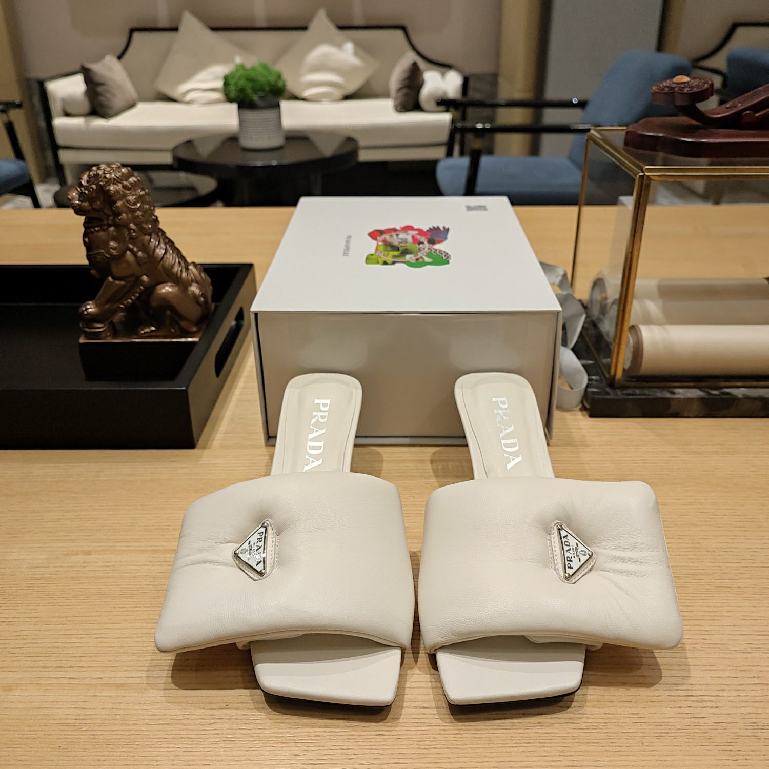 Prada Soft Padded Nappa Sandals - FashionPlug