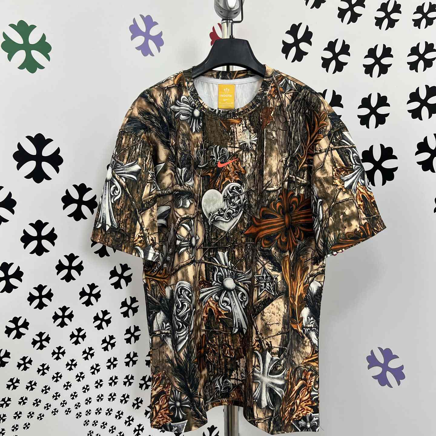 Chrome Hearts X Nike NOCTA Camouflage Horseshoe Logo T-Shirt - FashionPlug