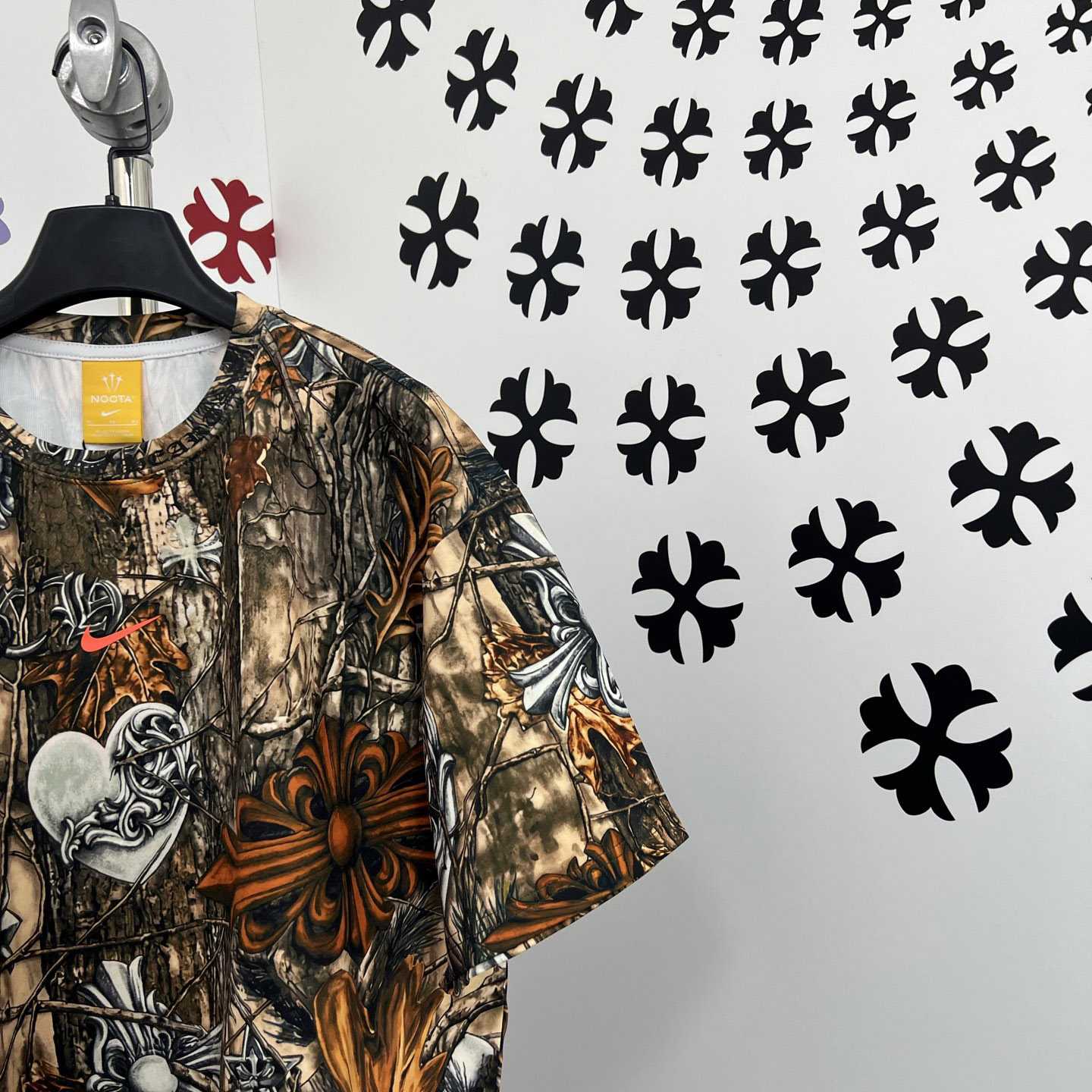 Chrome Hearts X Nike NOCTA Camouflage Horseshoe Logo T-Shirt - FashionPlug