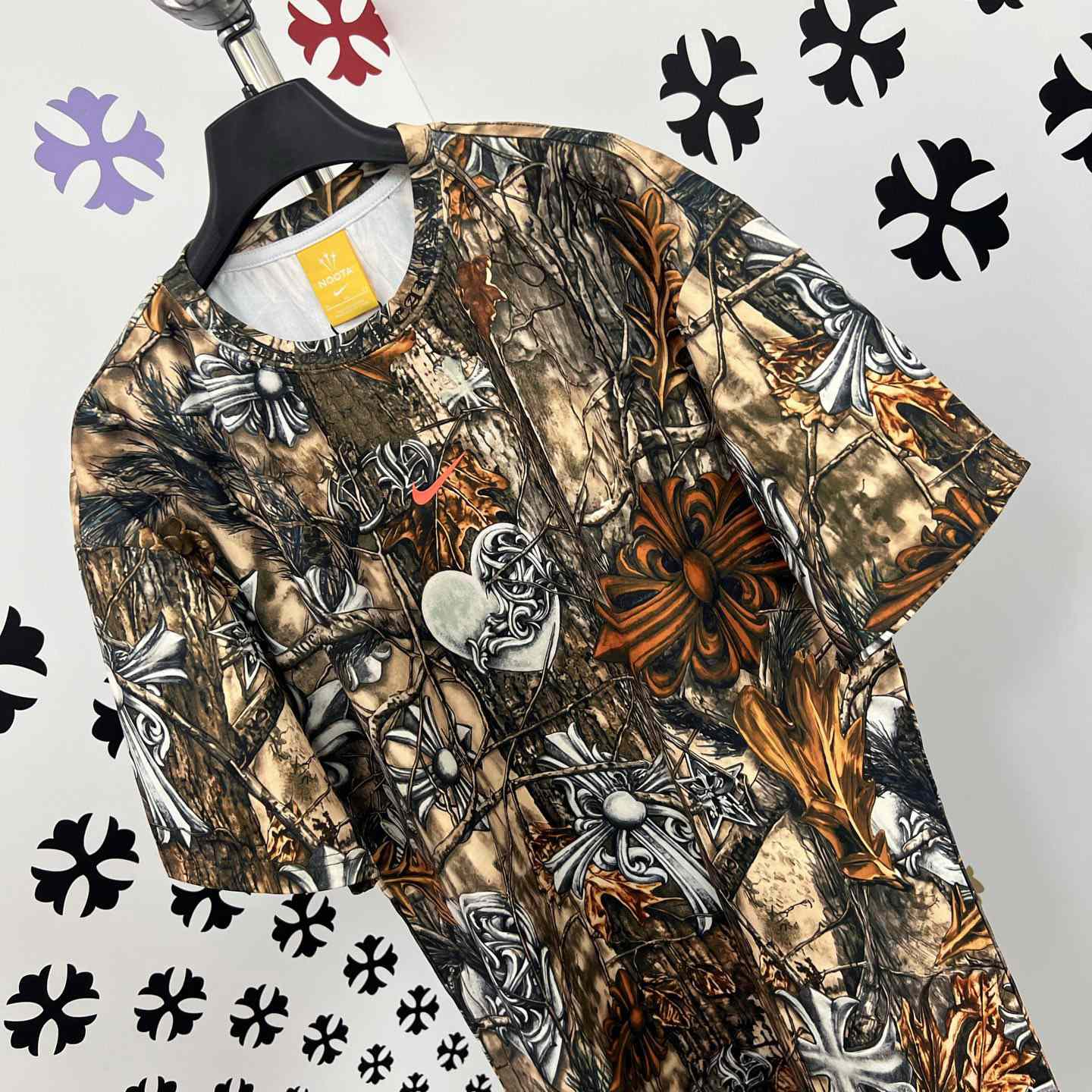 Chrome Hearts X Nike NOCTA Camouflage Horseshoe Logo T-Shirt - FashionPlug