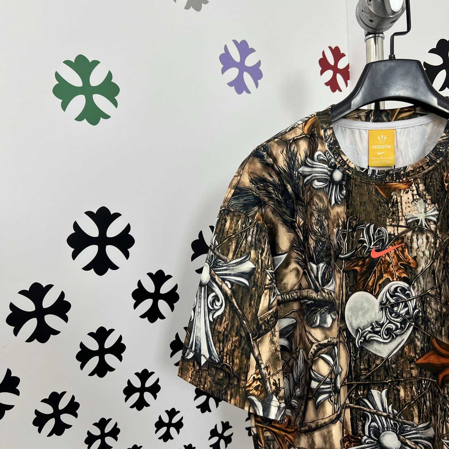 Chrome Hearts X Nike NOCTA Camouflage Horseshoe Logo T-Shirt - FashionPlug