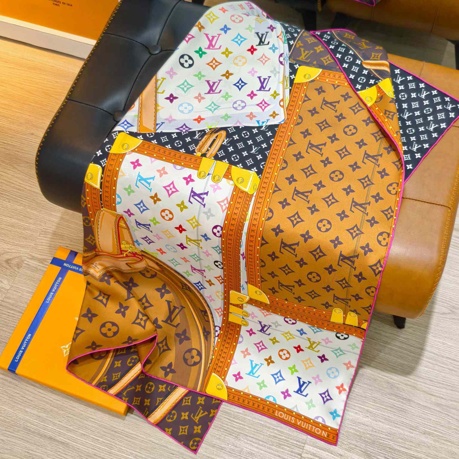 Louis Vuitton LV x TM Monogram Multicolor Collector Square 90 M97889 - FashionPlug