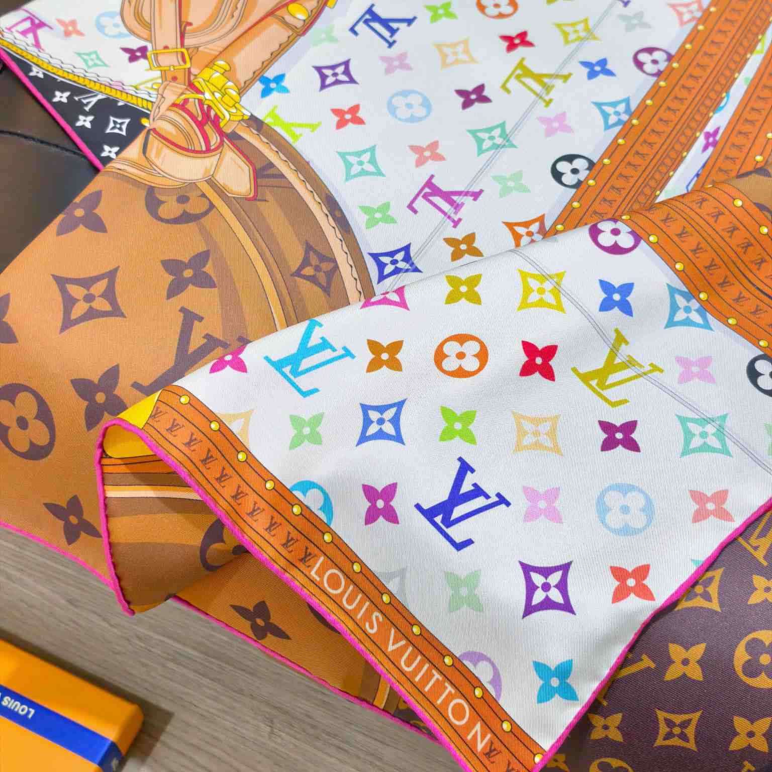 Louis Vuitton LV x TM Monogram Multicolor Collector Square 90 M97889 - FashionPlug